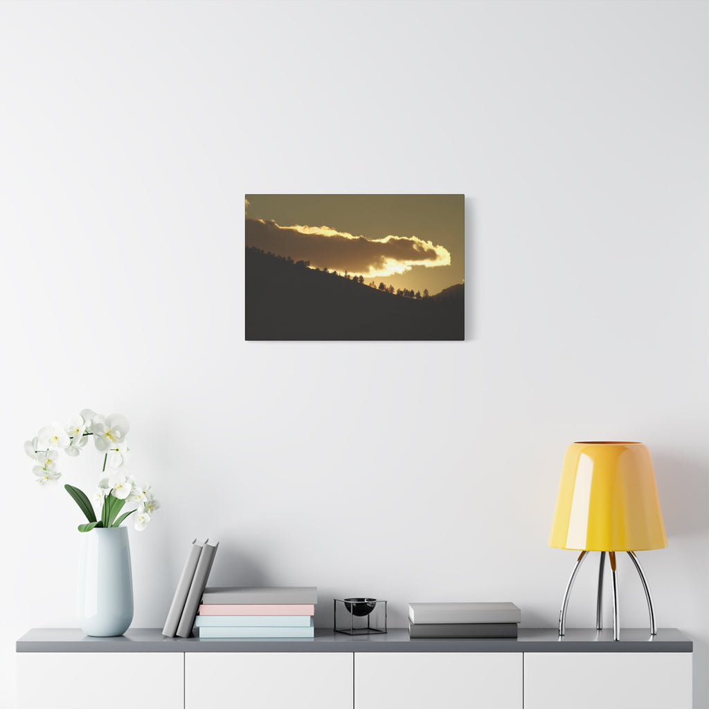 Sunlit Ridge Canvas Print — Golden Sunrise Mountain Wall Art