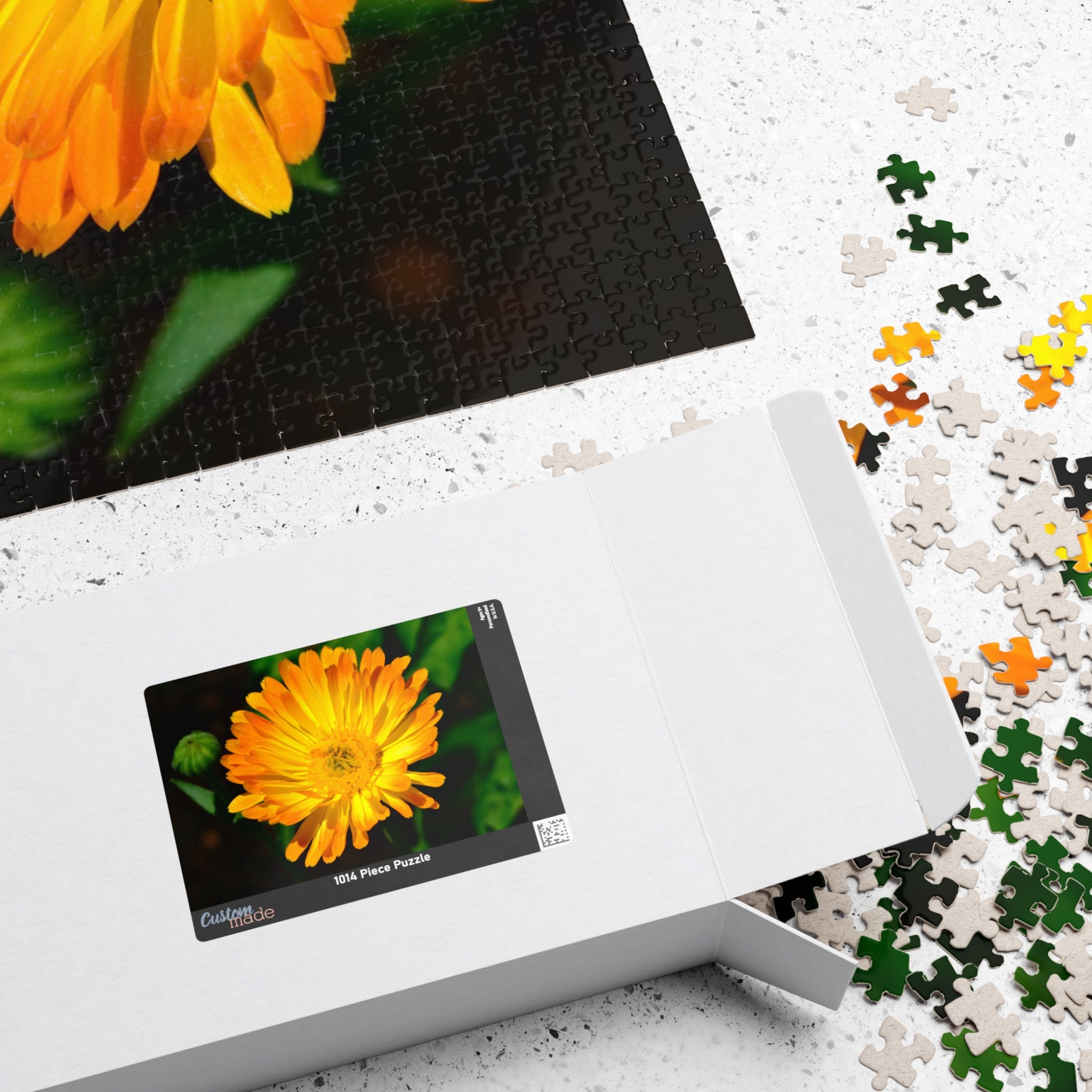 Marigold Bloom Jigsaw Puzzle — 252/520/1014-Piece Floral Puzzle