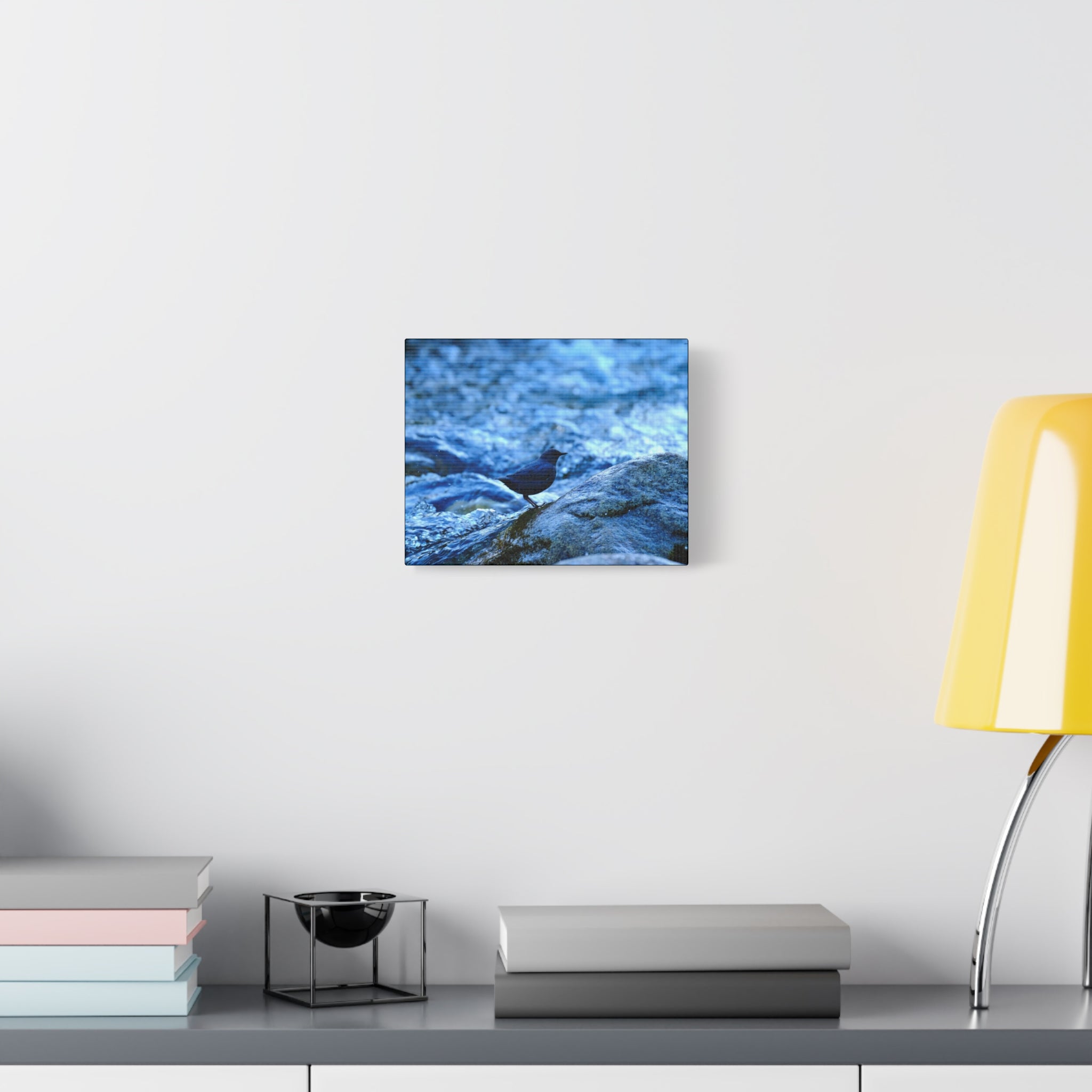 Dipper on Rapids Matte Stretched Canvas Wall Art