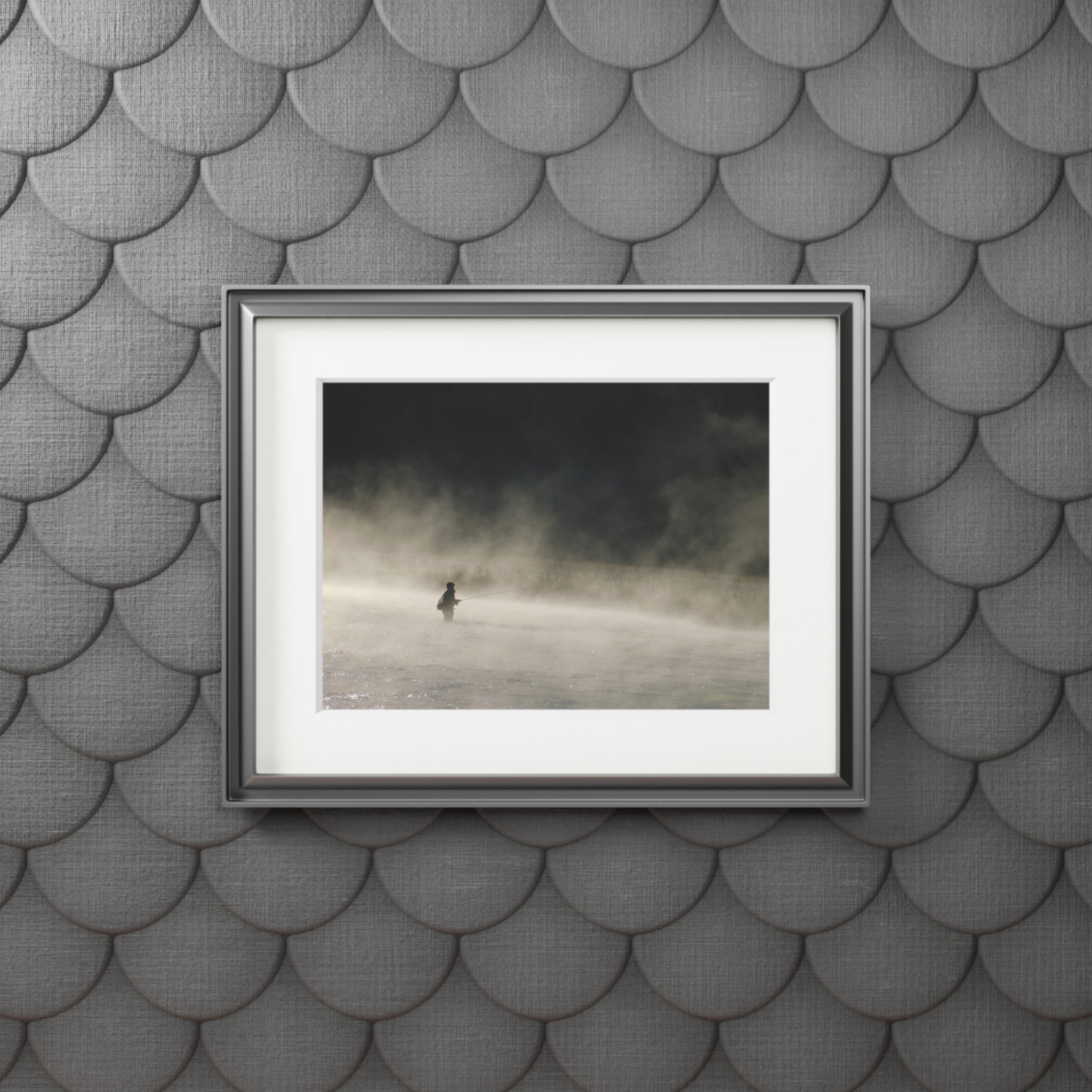 Fine Art Print — Misty Lake Solitude (Passepartout Paper Frame)