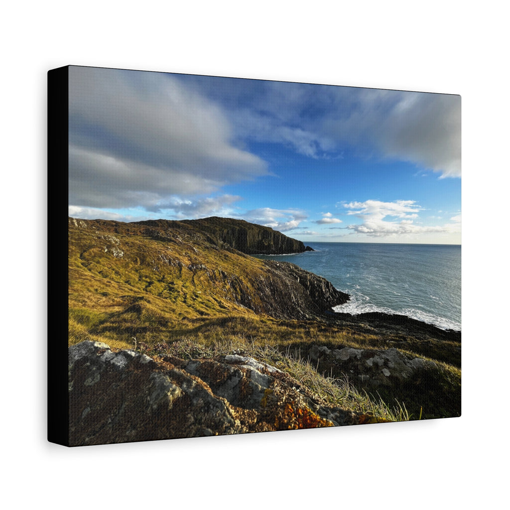 Emerald Isle Coastal Cliff Canvas Print – Seaside Landscape Matte Stretched Wall Art