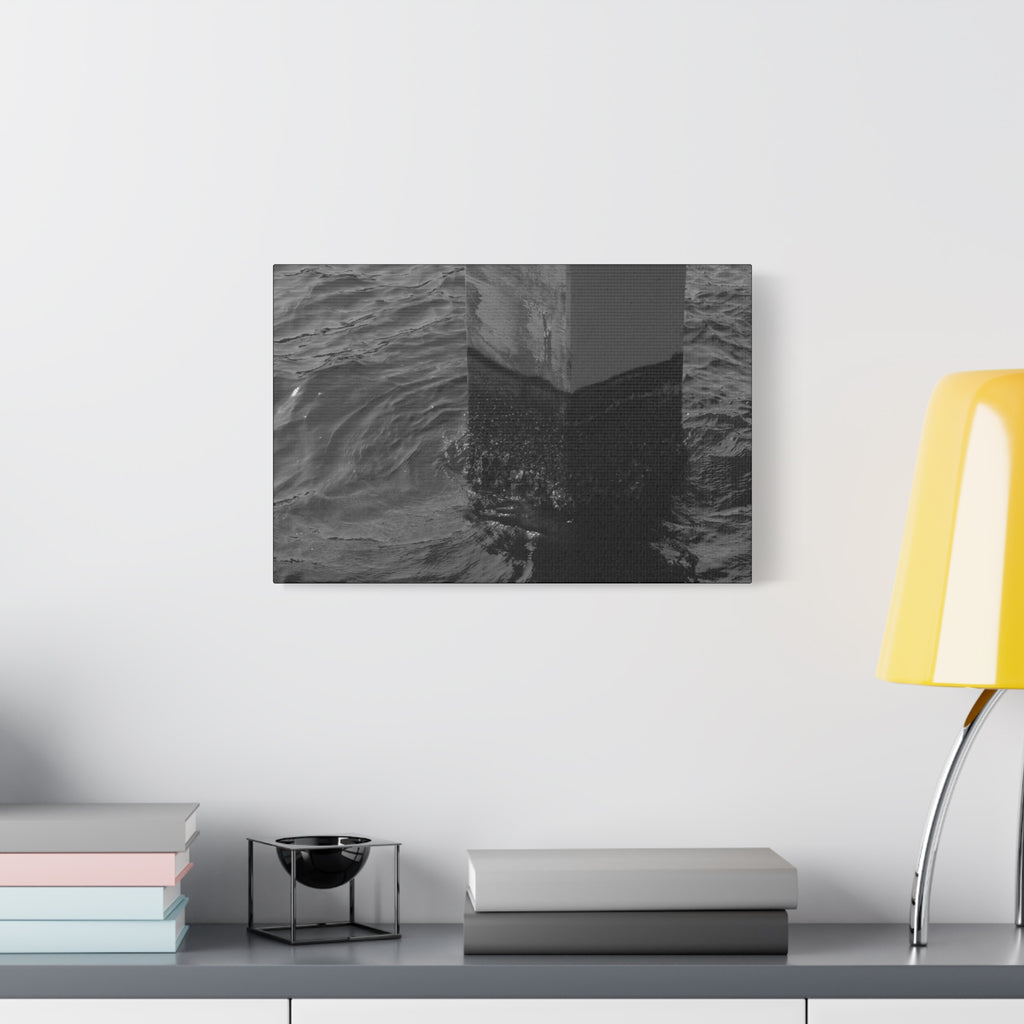 Black & White Pier Pillar Canvas - Matte Stretched Wall Art