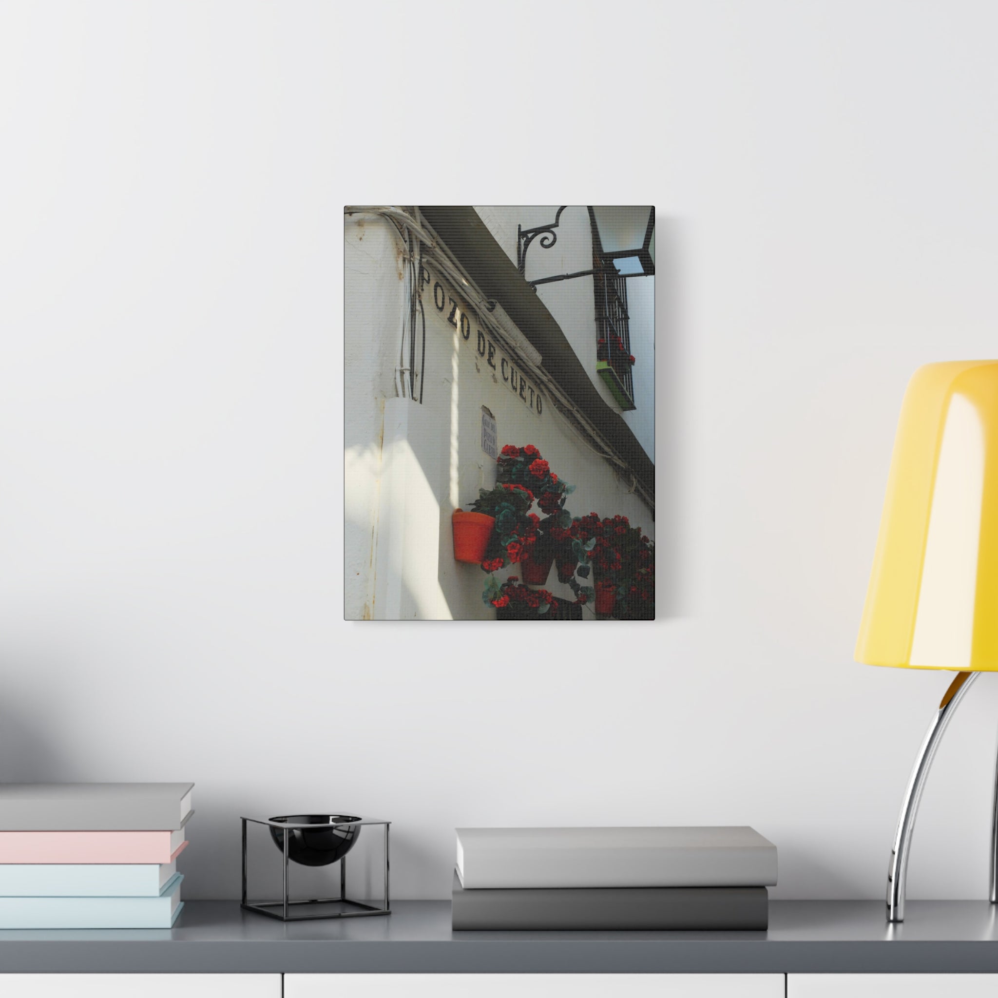 Spanish Street Flowers Canvas Print — 'Pozo de Cueto' Wall Art