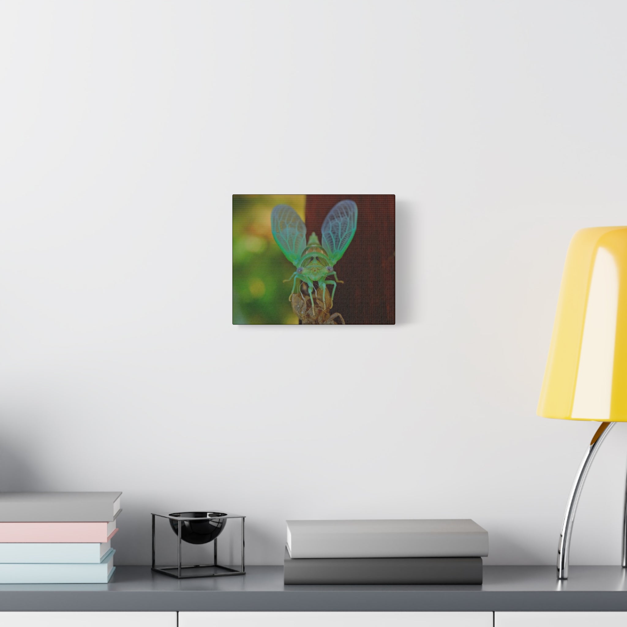 The Cutest Green Cicada Canvas Print - Matte Stretched Wall Art