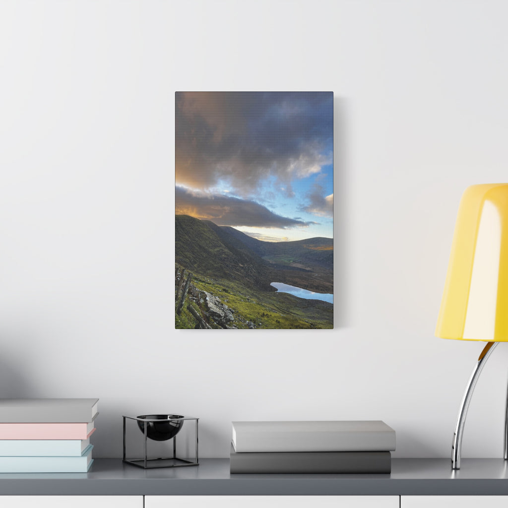 Rocky Irish Hills Canvas – Dramatic Mountain Valley Sunset Wall Art