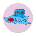 Societal Commentary  Round Vinyl Sticker — Hand Drawn Sticker Decal
