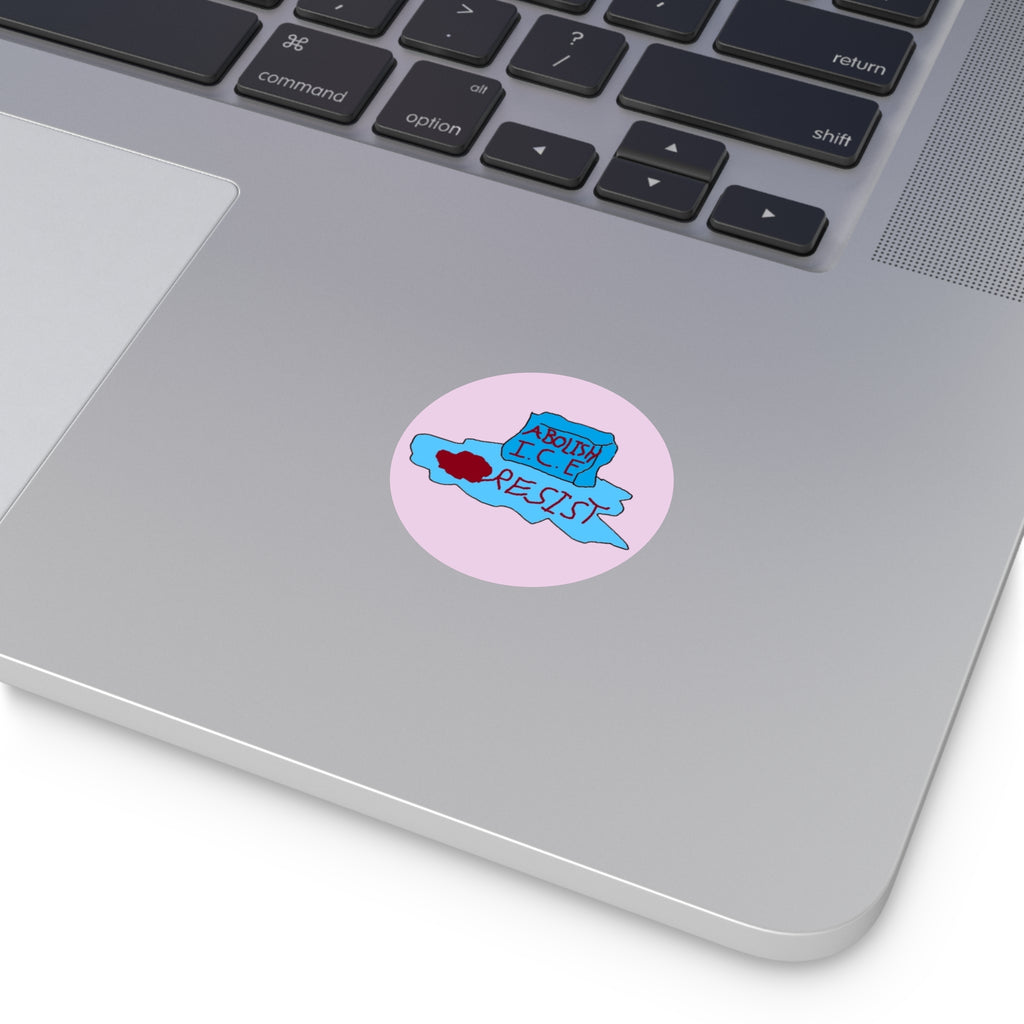 Societal Commentary  Round Vinyl Sticker — Hand Drawn Sticker Decal