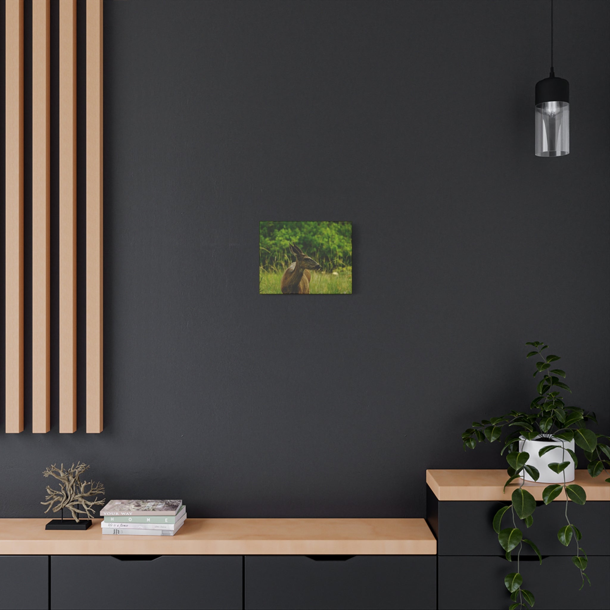 Doe in Meadow Matte Stretched Canvas (1.25") — Wildlife Wall Art