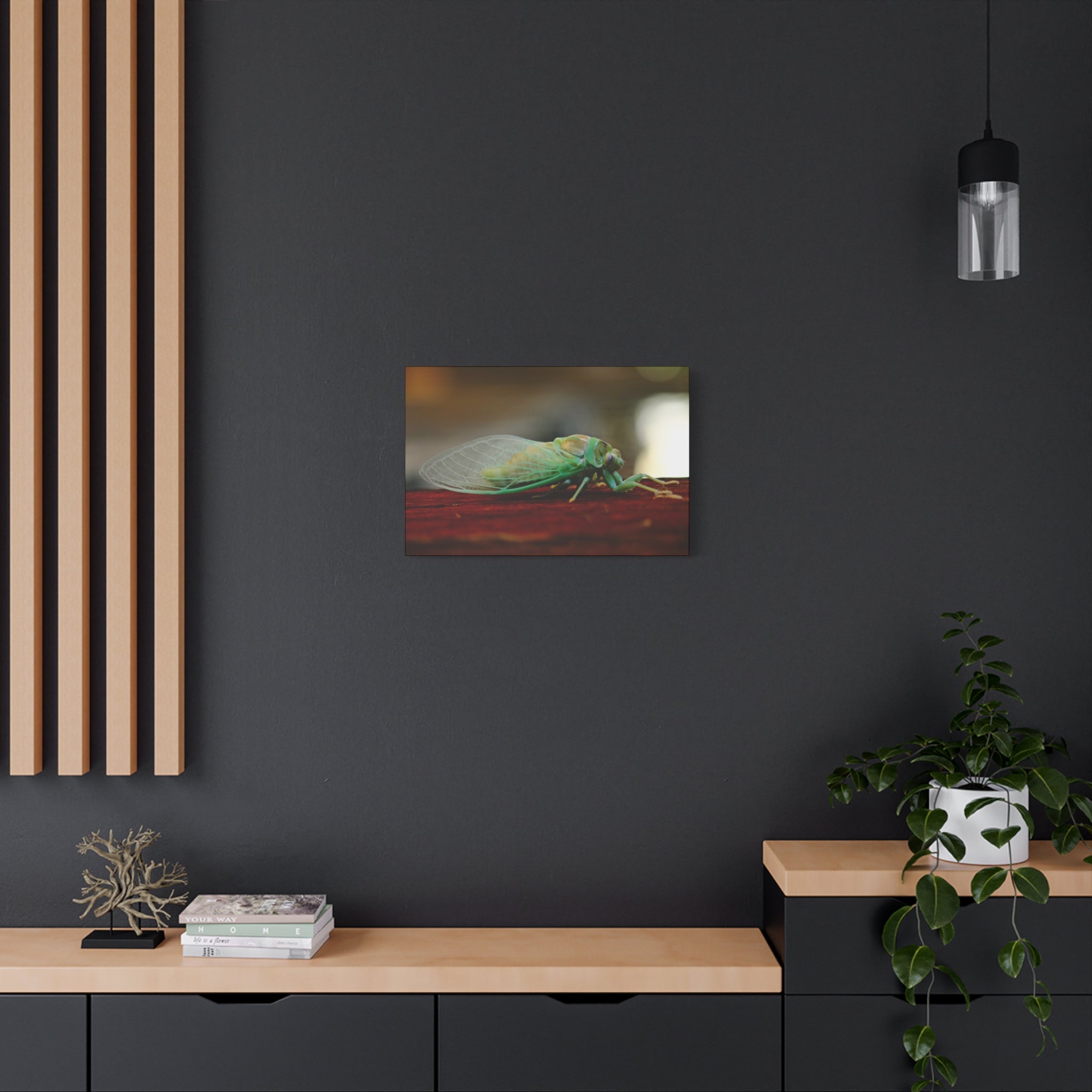 Cicada Close-Up Matte Canvas Print — Stretched 1.25" Nature Wall Art
