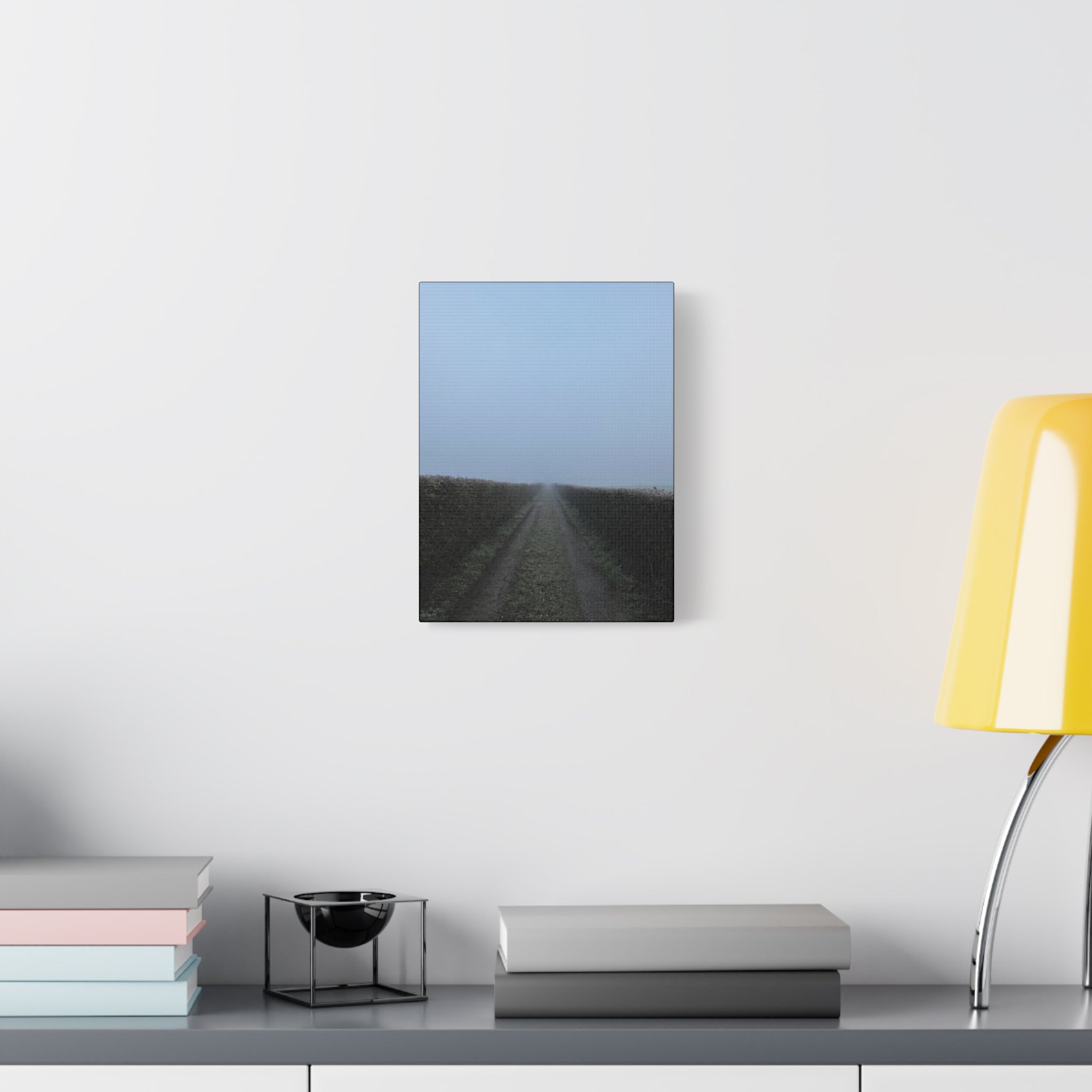 Foggy Country Lane Matte Canvas Wall Art — Stretched 1.25"