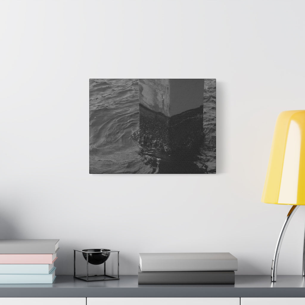 Black & White Pier Pillar Canvas - Matte Stretched Wall Art