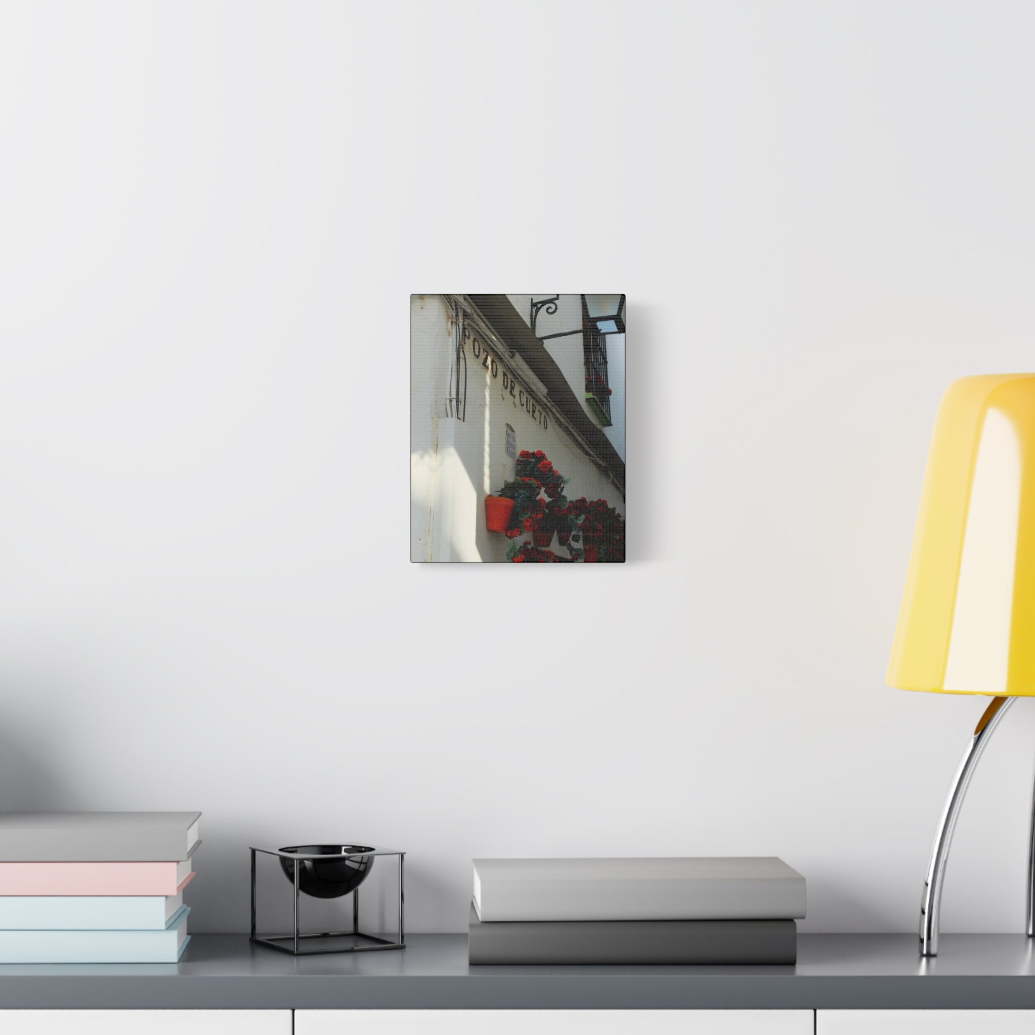 Spanish Street Flowers Canvas Print — 'Pozo de Cueto' Wall Art