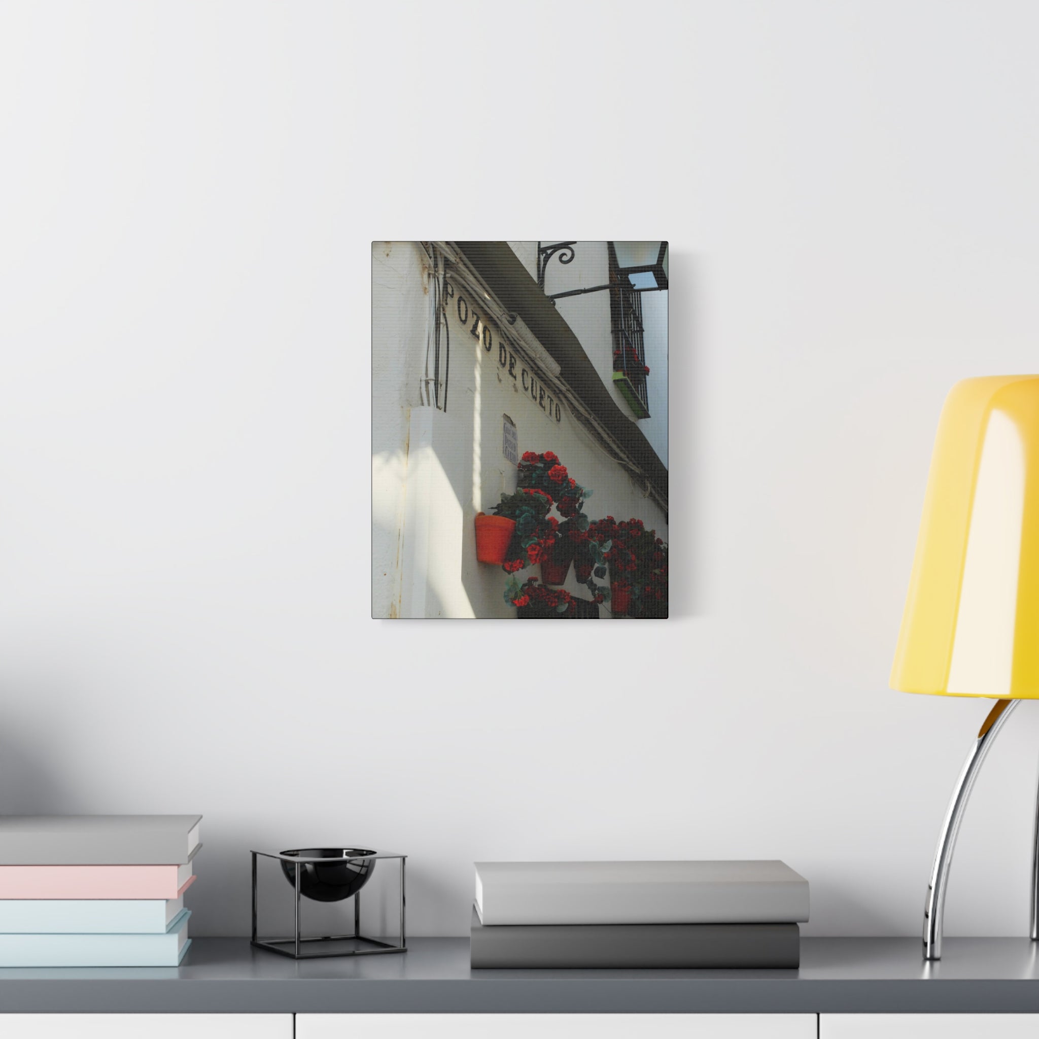 Spanish Street Flowers Canvas Print — 'Pozo de Cueto' Wall Art