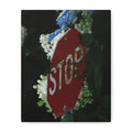 Stop Sign Floral Canvas Print — Matte Stretched Wall Art