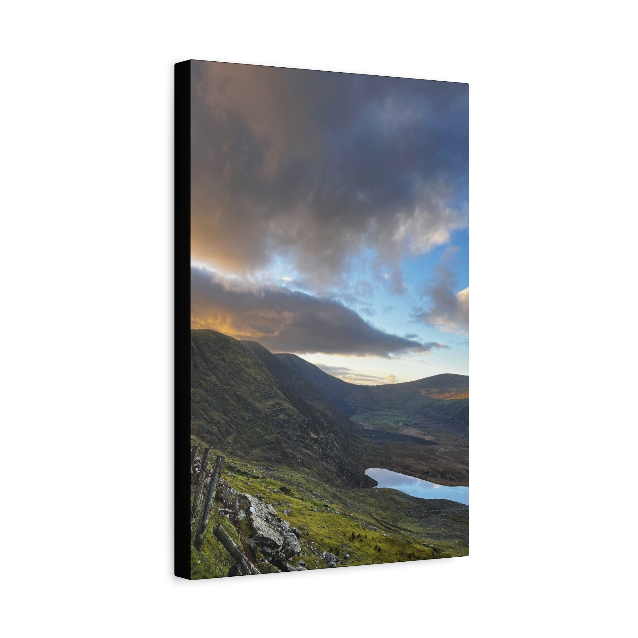 Rocky Irish Hills Canvas – Dramatic Mountain Valley Sunset Wall Art