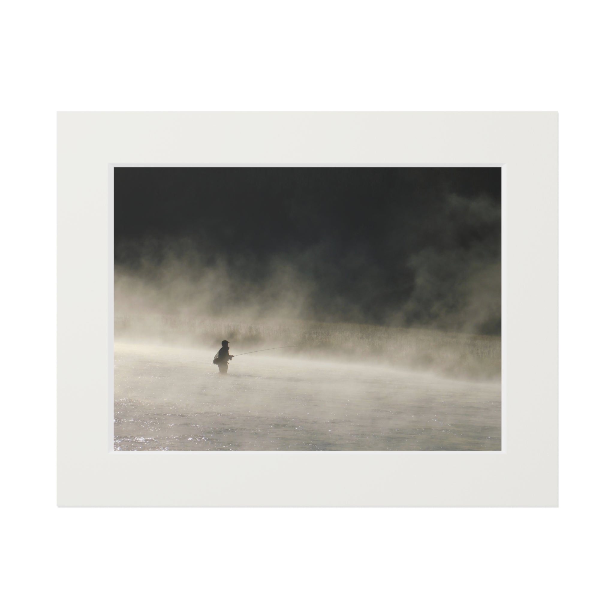 Fine Art Print — Misty Lake Solitude (Passepartout Paper Frame)