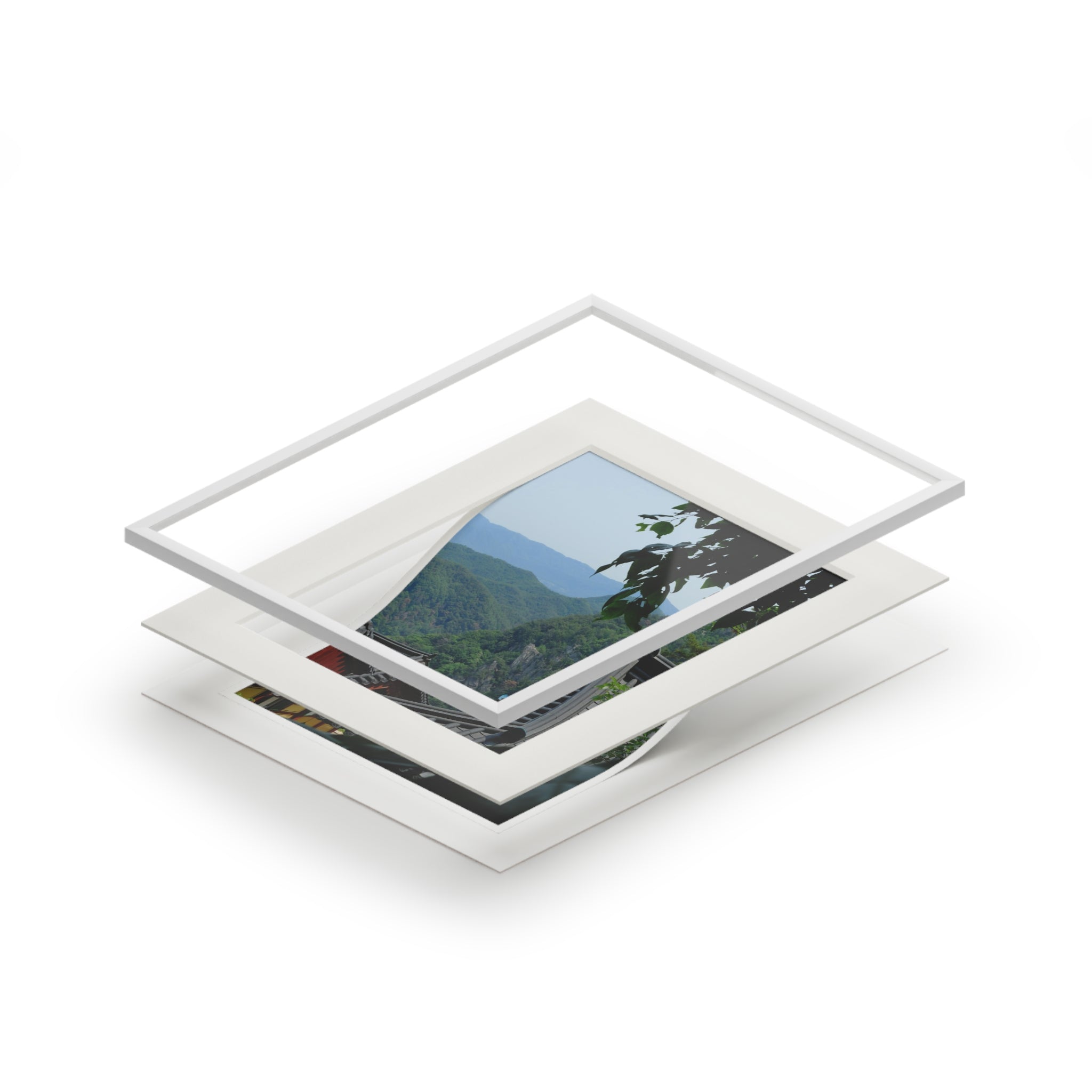 Korean Temple Rooftops — Fine Art Passepartout Print