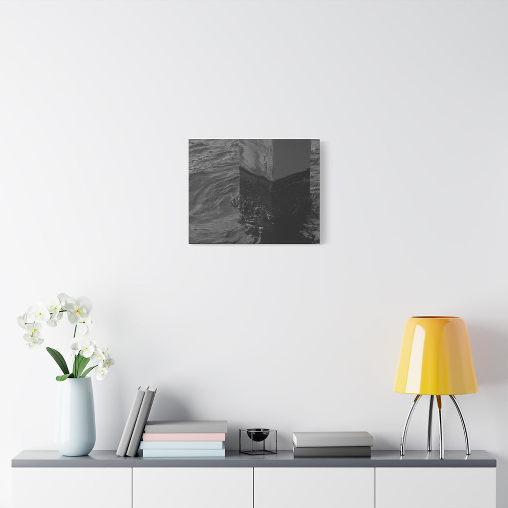 Black & White Pier Pillar Canvas - Matte Stretched Wall Art