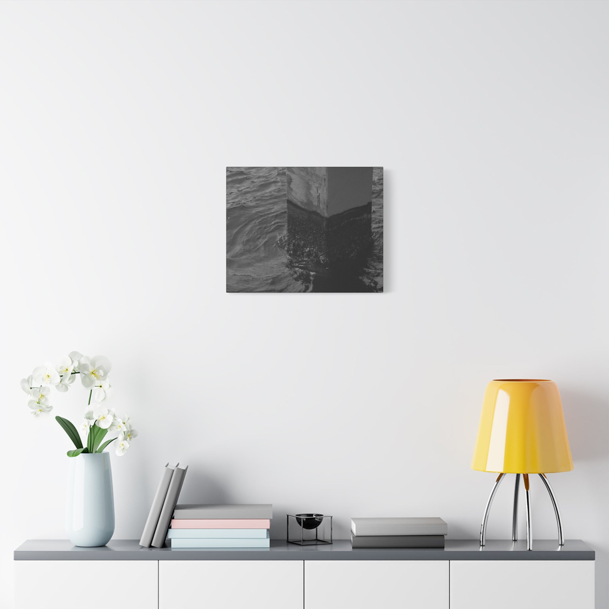 Black & White Pier Pillar Canvas - Matte Stretched Wall Art