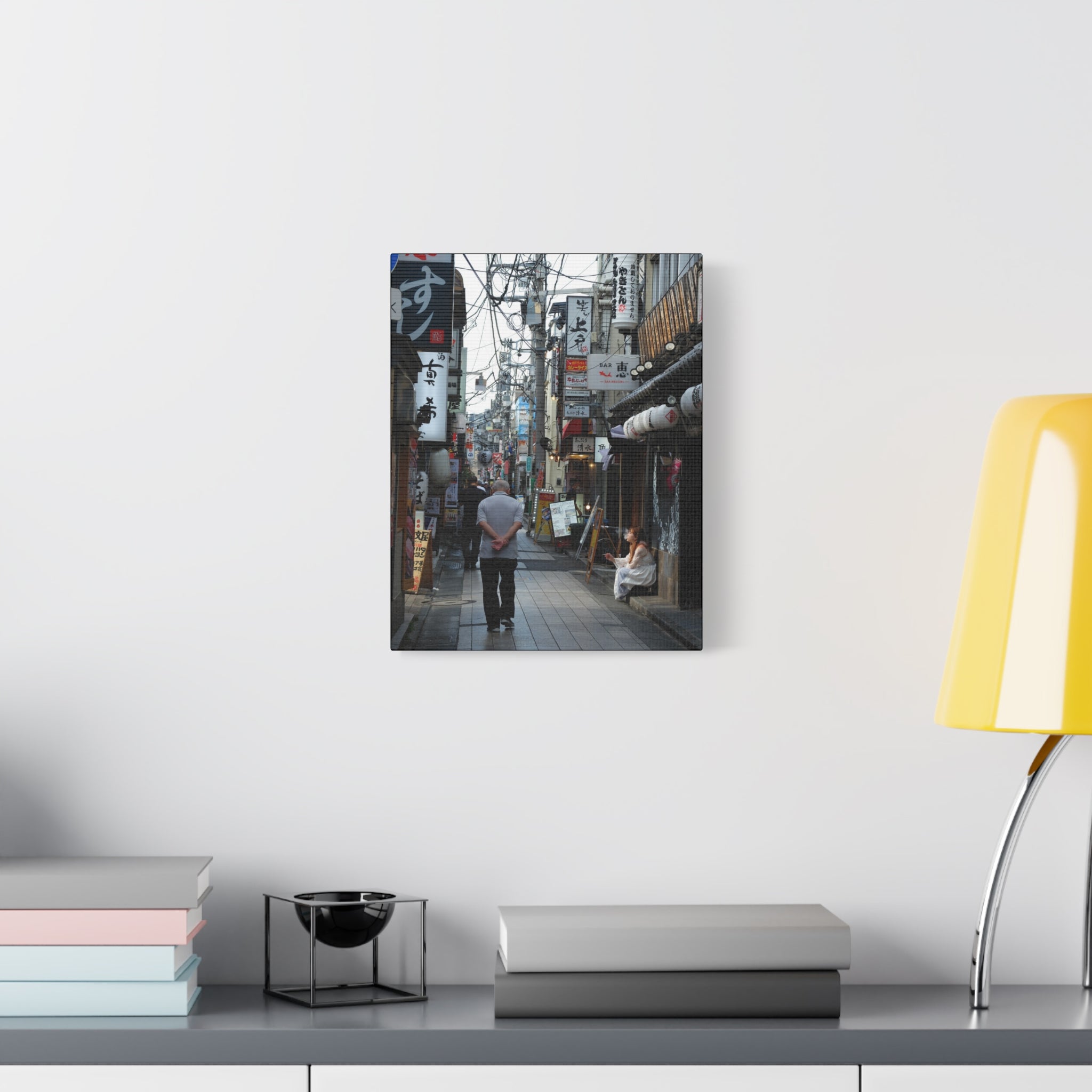 Osaka Alley Street Scene Matte Canvas – Stretched Urban Japan Wall Art