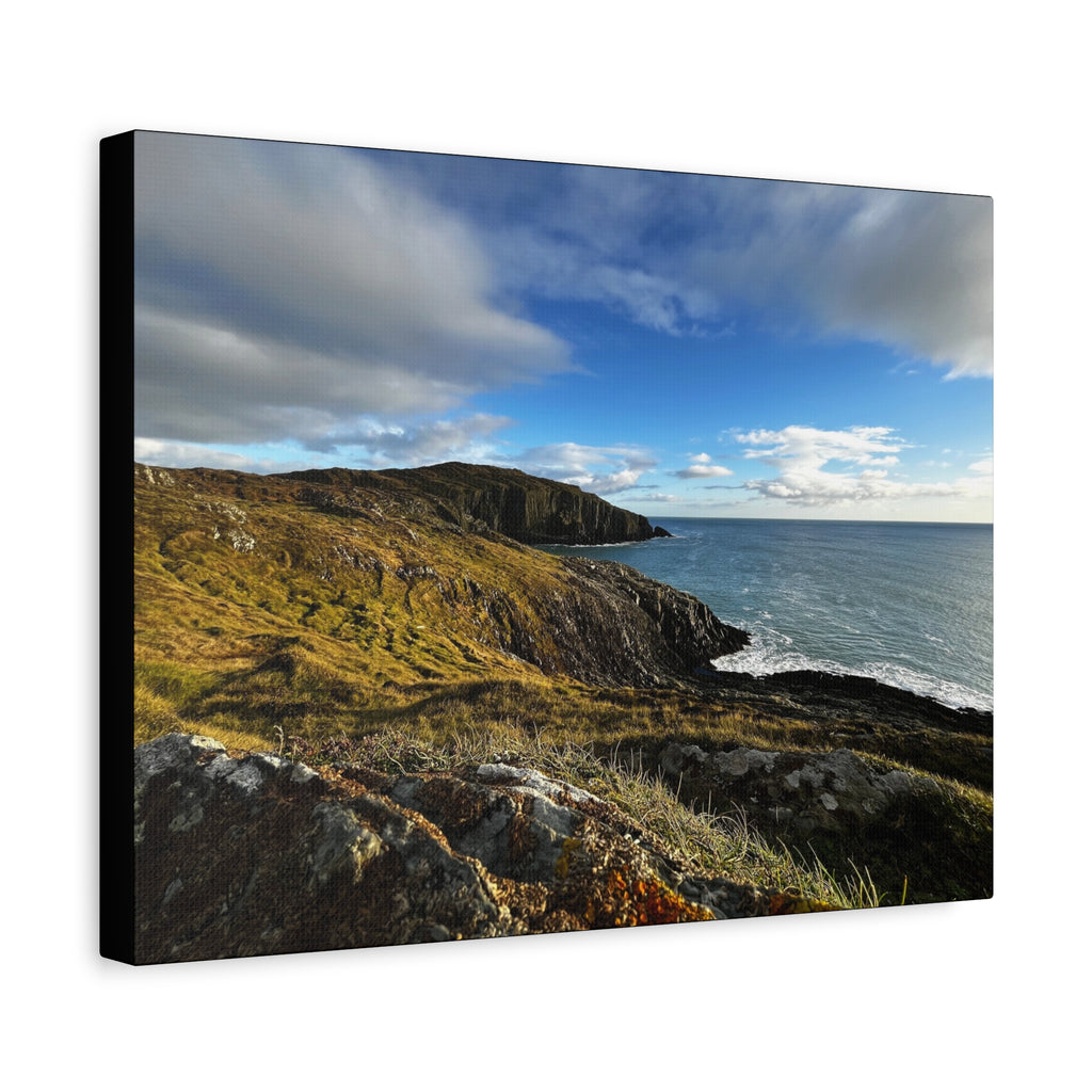 Emerald Isle Coastal Cliff Canvas Print – Seaside Landscape Matte Stretched Wall Art