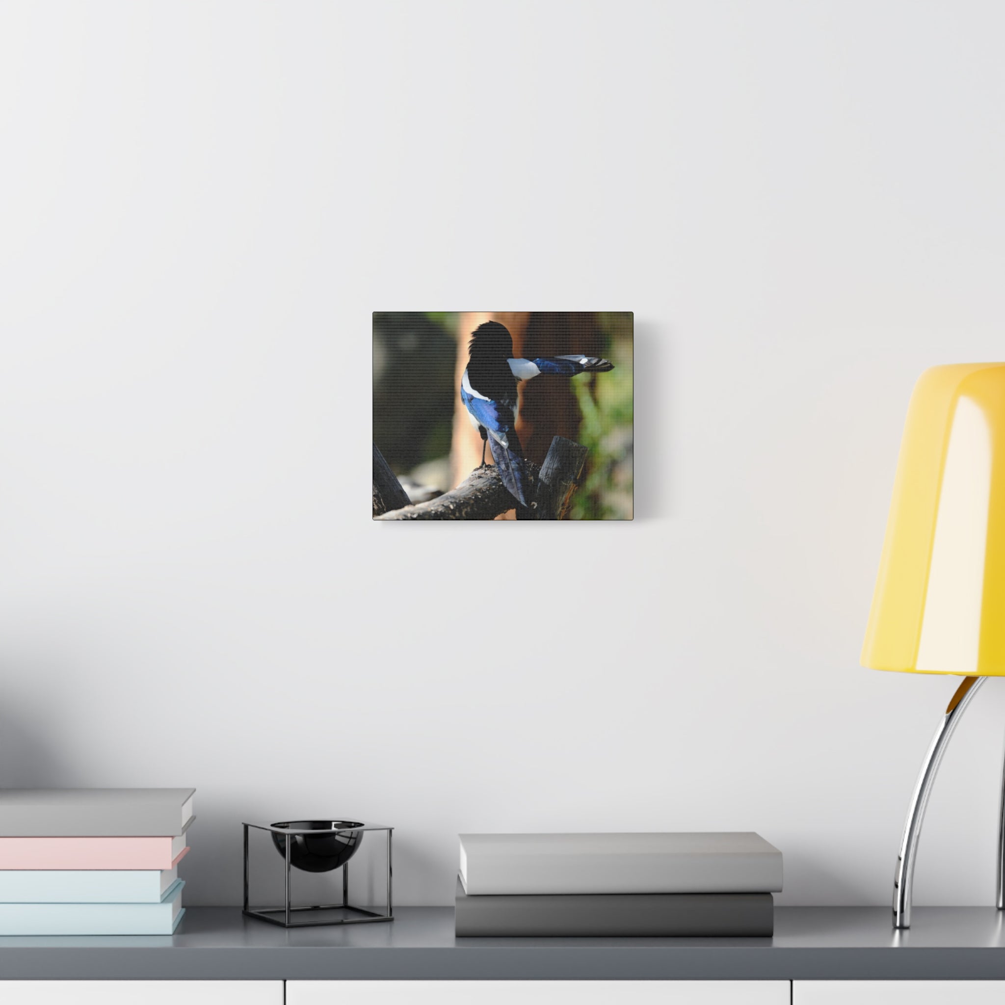 Black-billed Magpie Wildlife Canvas Print — Matte Stretched Wall Art