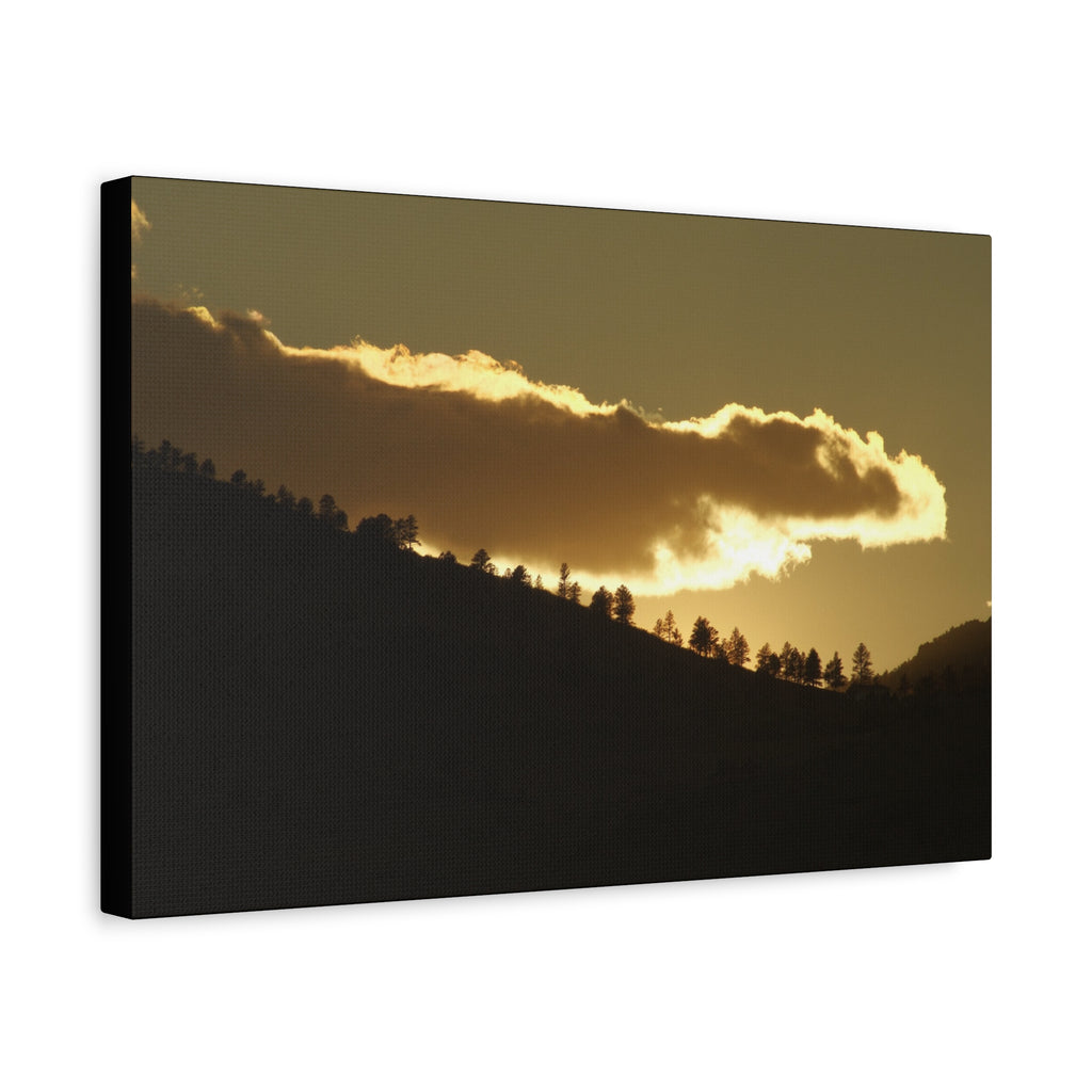 Sunlit Ridge Canvas Print — Golden Sunrise Mountain Wall Art