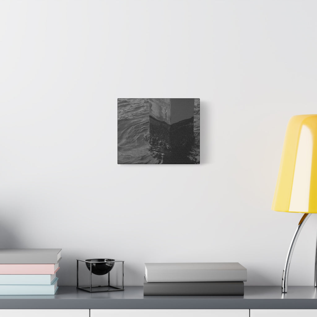 Black & White Pier Pillar Canvas - Matte Stretched Wall Art
