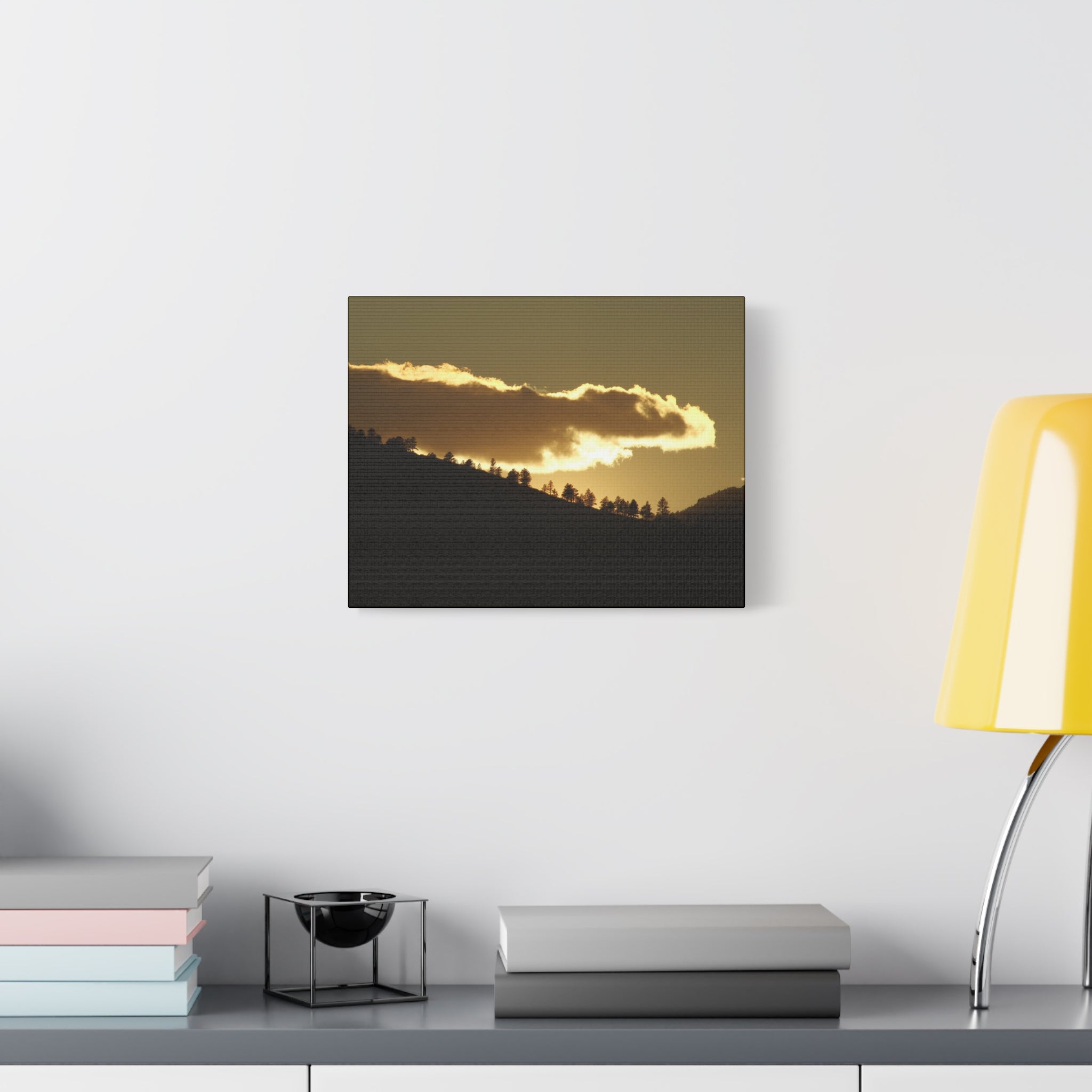 Sunlit Ridge Canvas Print — Golden Sunrise Mountain Wall Art