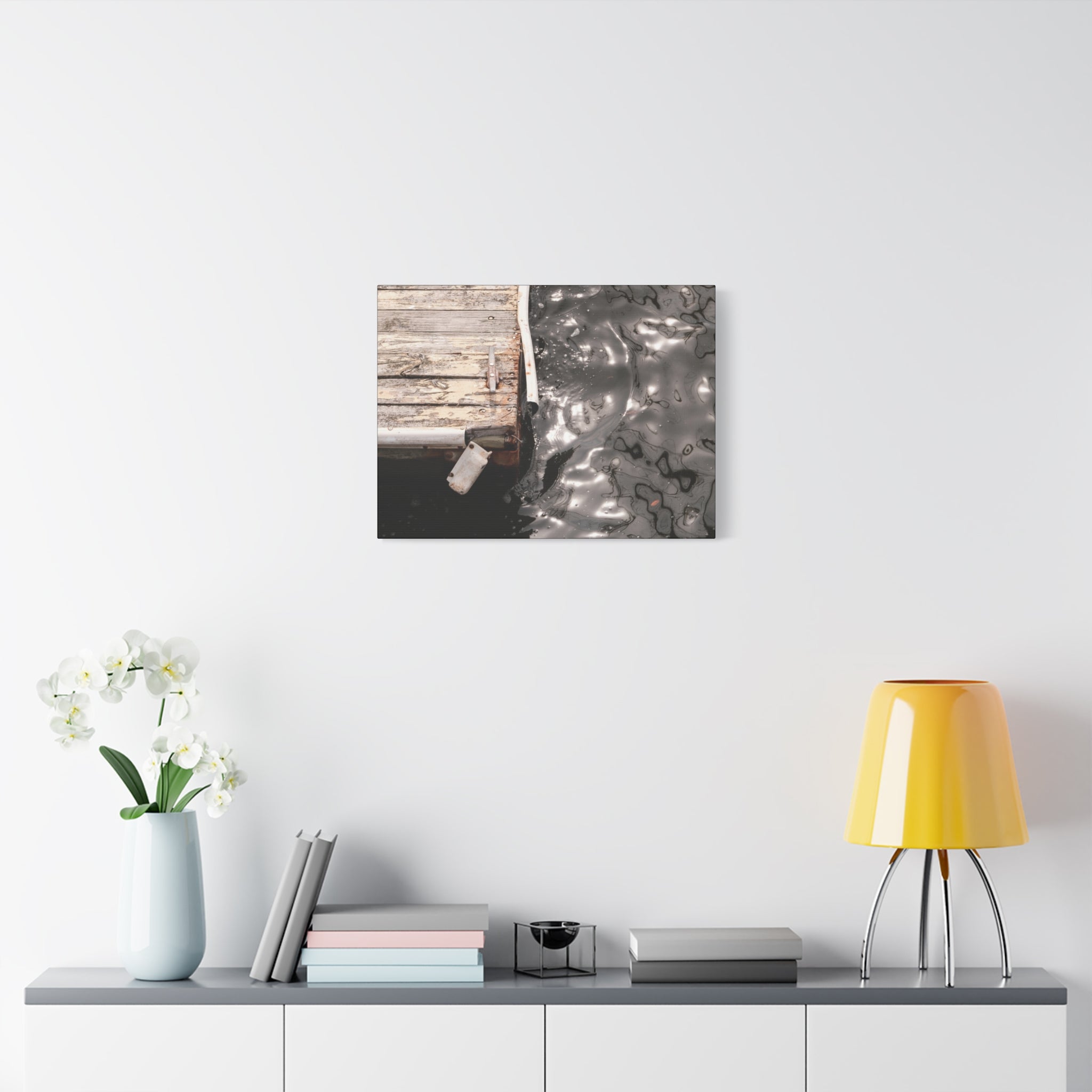 Dockside Reflections Matte Canvas Print