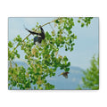 Birds in Flight Matte Canvas Wall Art — Spring Tree Branch Nature Print