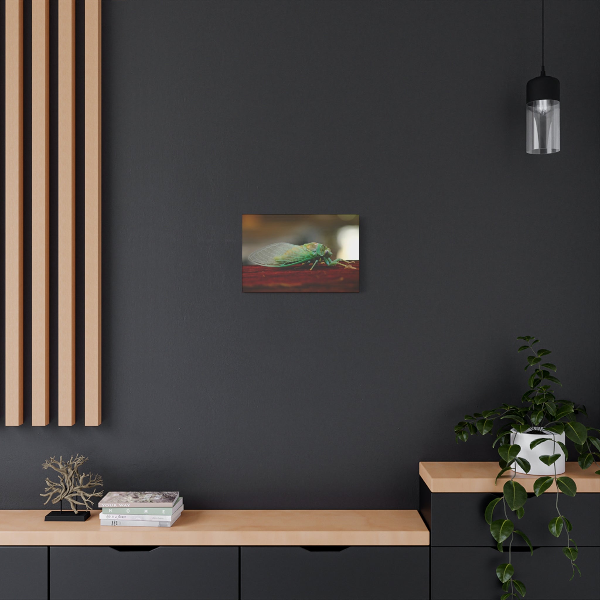 Cicada Close-Up Matte Canvas Print — Stretched 1.25" Nature Wall Art