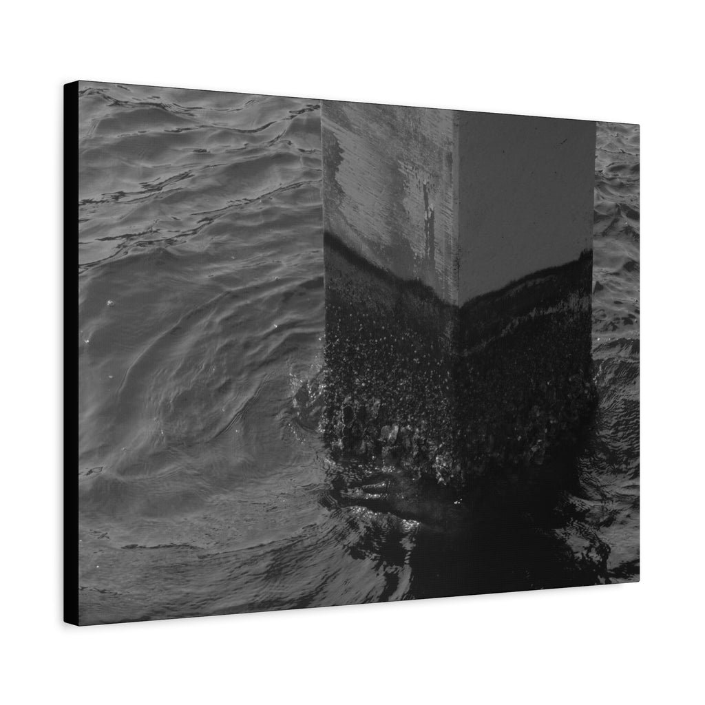 Black & White Pier Pillar Canvas - Matte Stretched Wall Art