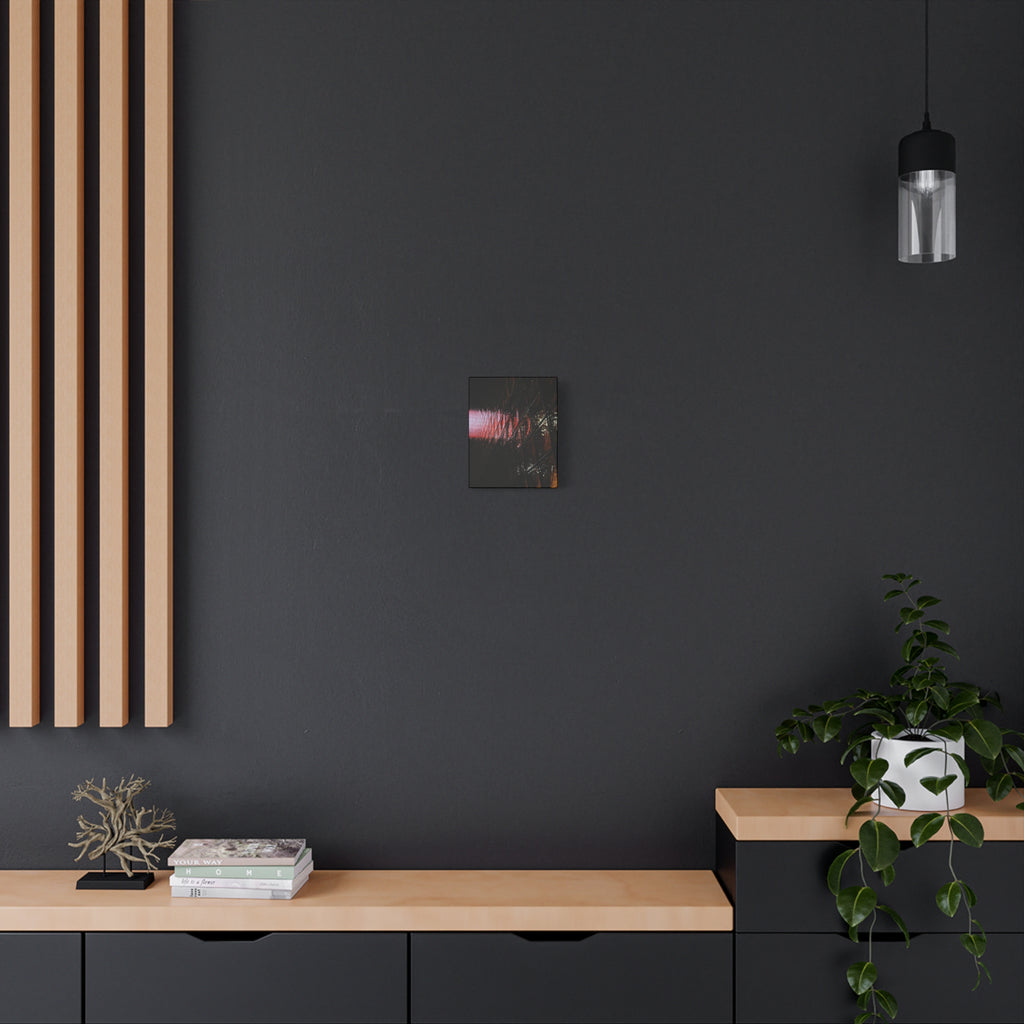 Abstract Reflection Matte Canvas Wall Art — Pink Neon Grid