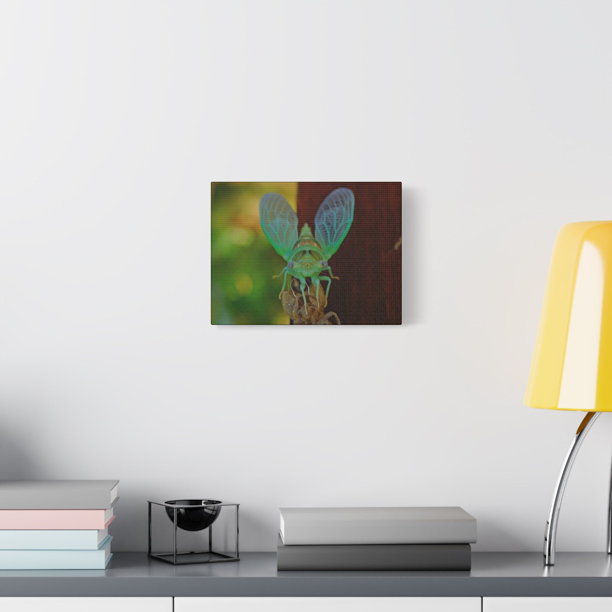 The Cutest Green Cicada Canvas Print - Matte Stretched Wall Art