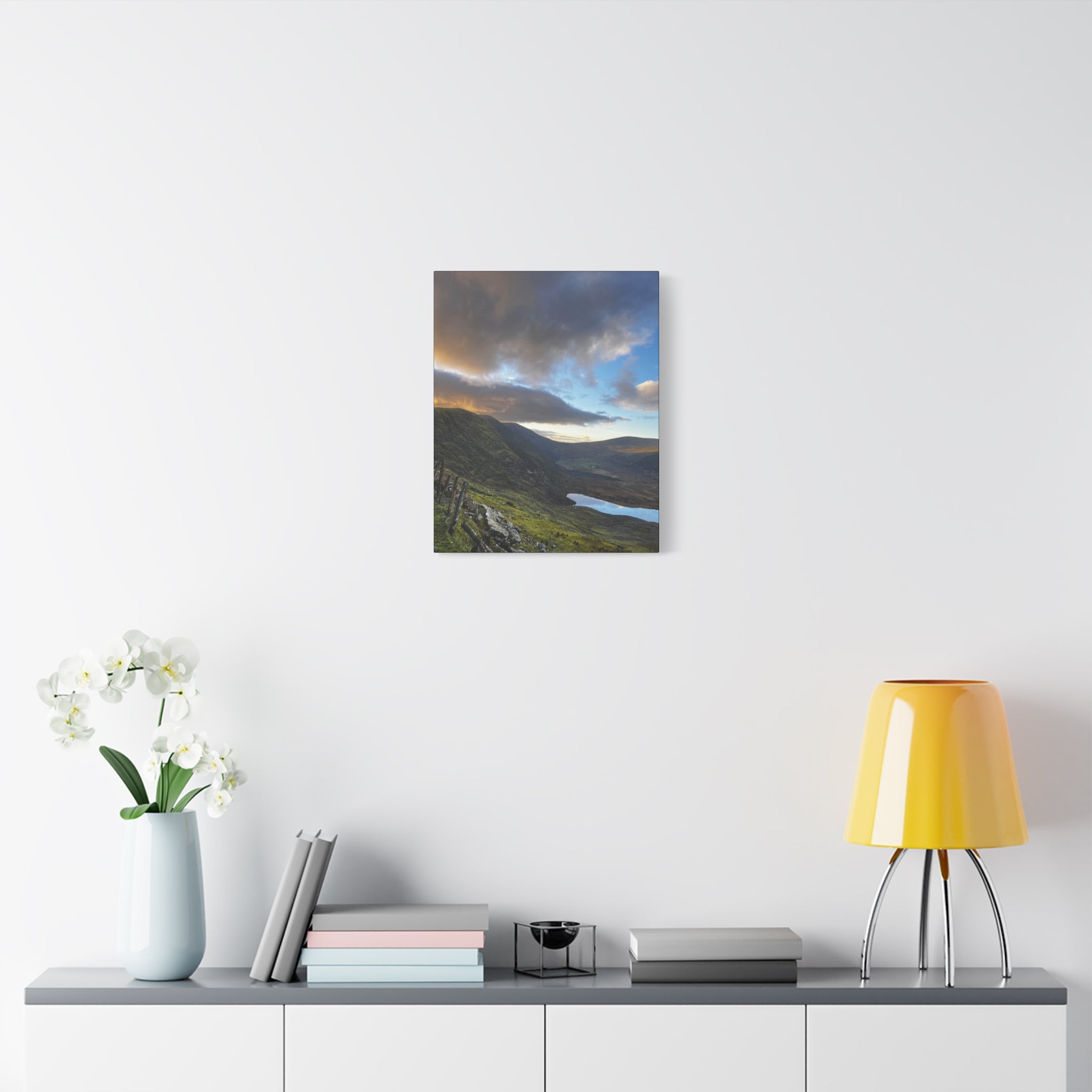 Rocky Irish Hills Canvas – Dramatic Mountain Valley Sunset Wall Art