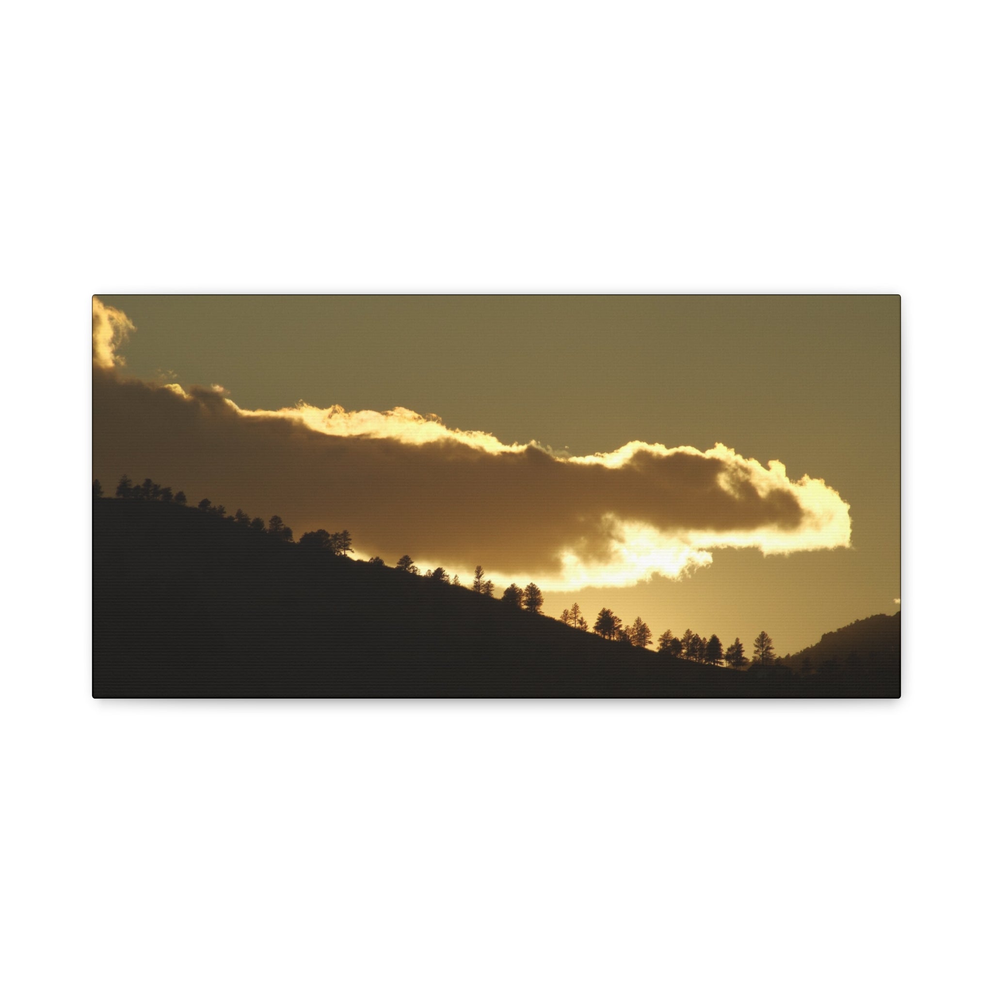 Sunlit Ridge Canvas Print — Golden Sunrise Mountain Wall Art