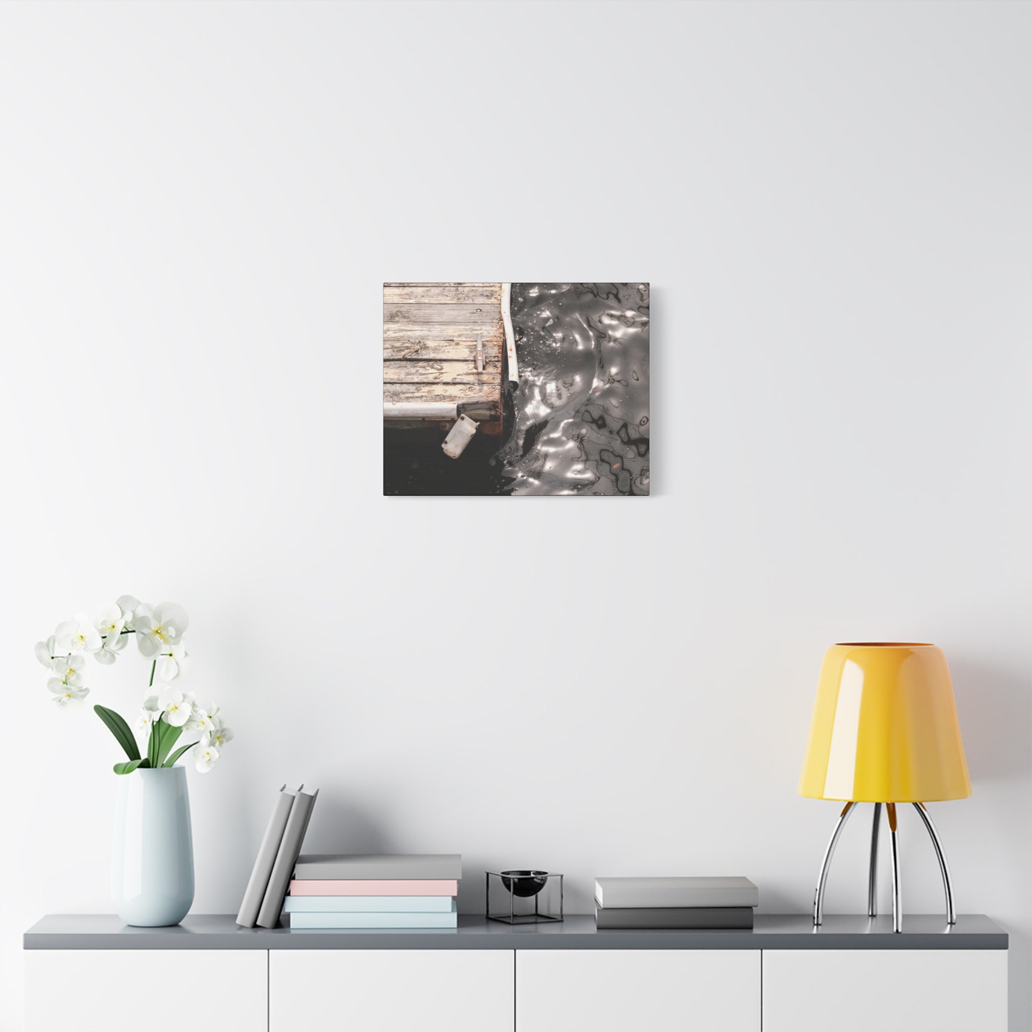 Dockside Reflections Matte Canvas Print