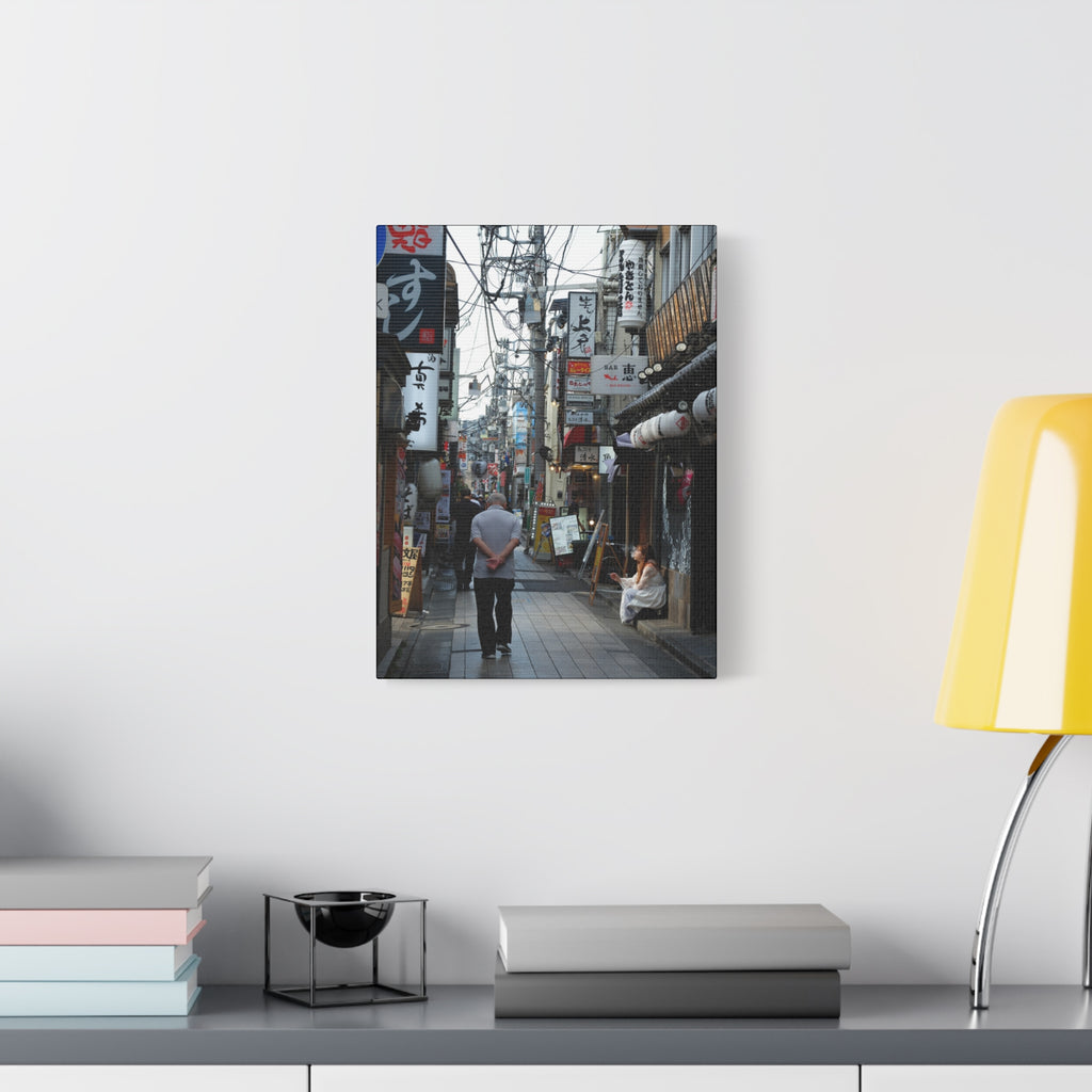 Osaka Alley Street Scene Matte Canvas – Stretched Urban Japan Wall Art