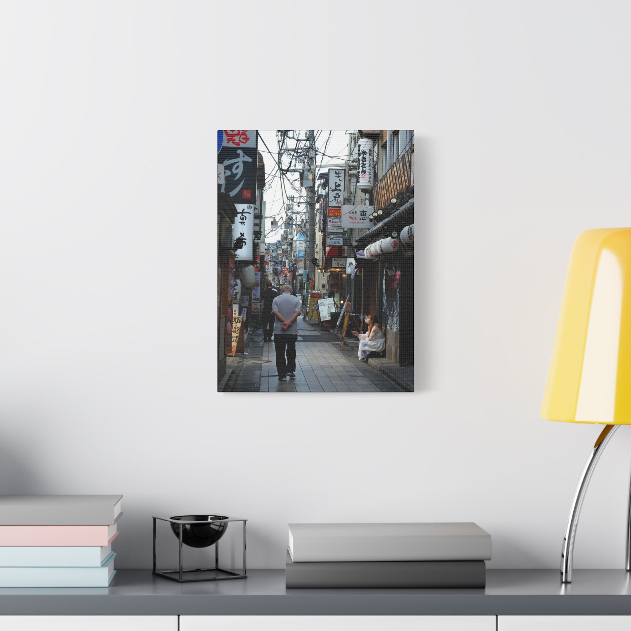 Osaka Alley Street Scene Matte Canvas – Stretched Urban Japan Wall Art