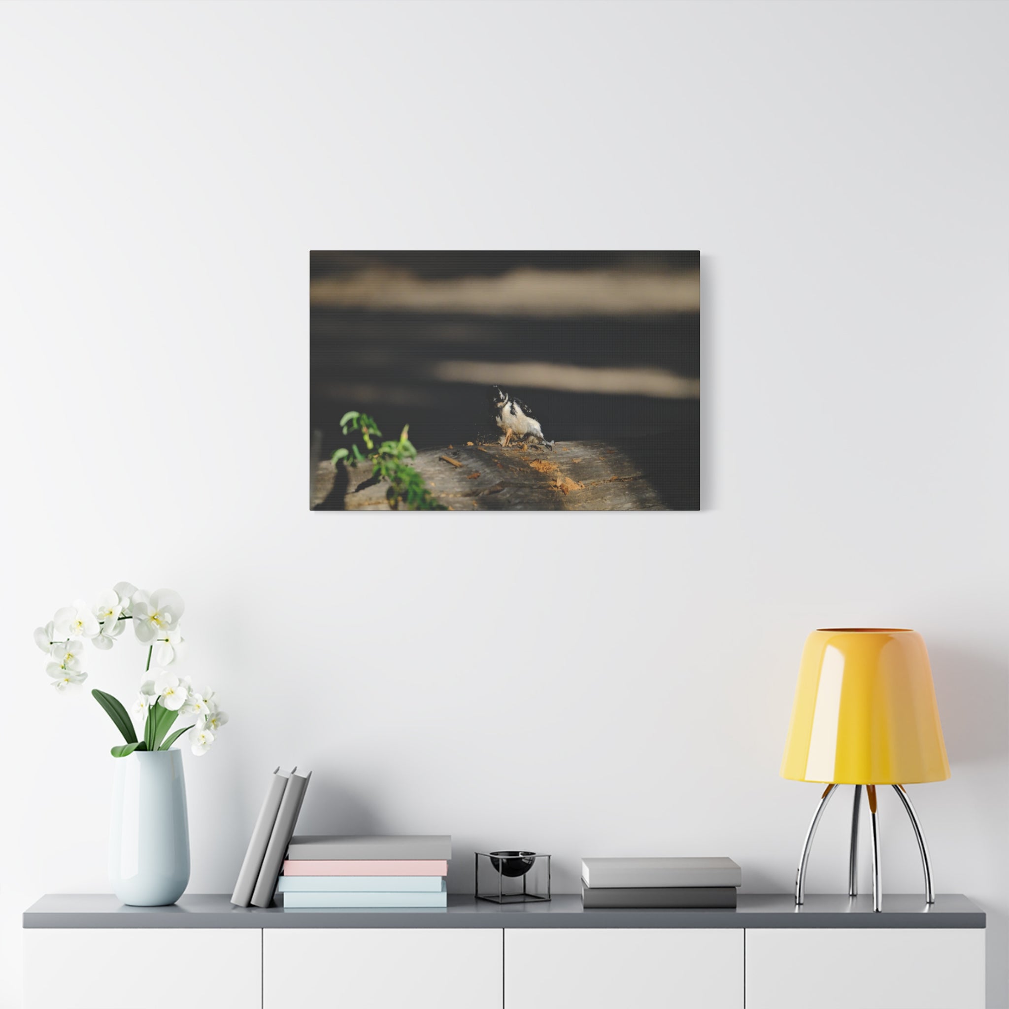 American Three-toed Woodpecker Hard At Work Canvas Wall Art