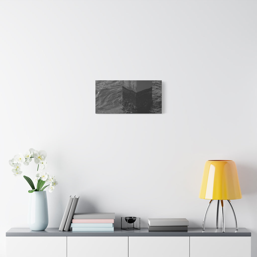 Black & White Pier Pillar Canvas - Matte Stretched Wall Art