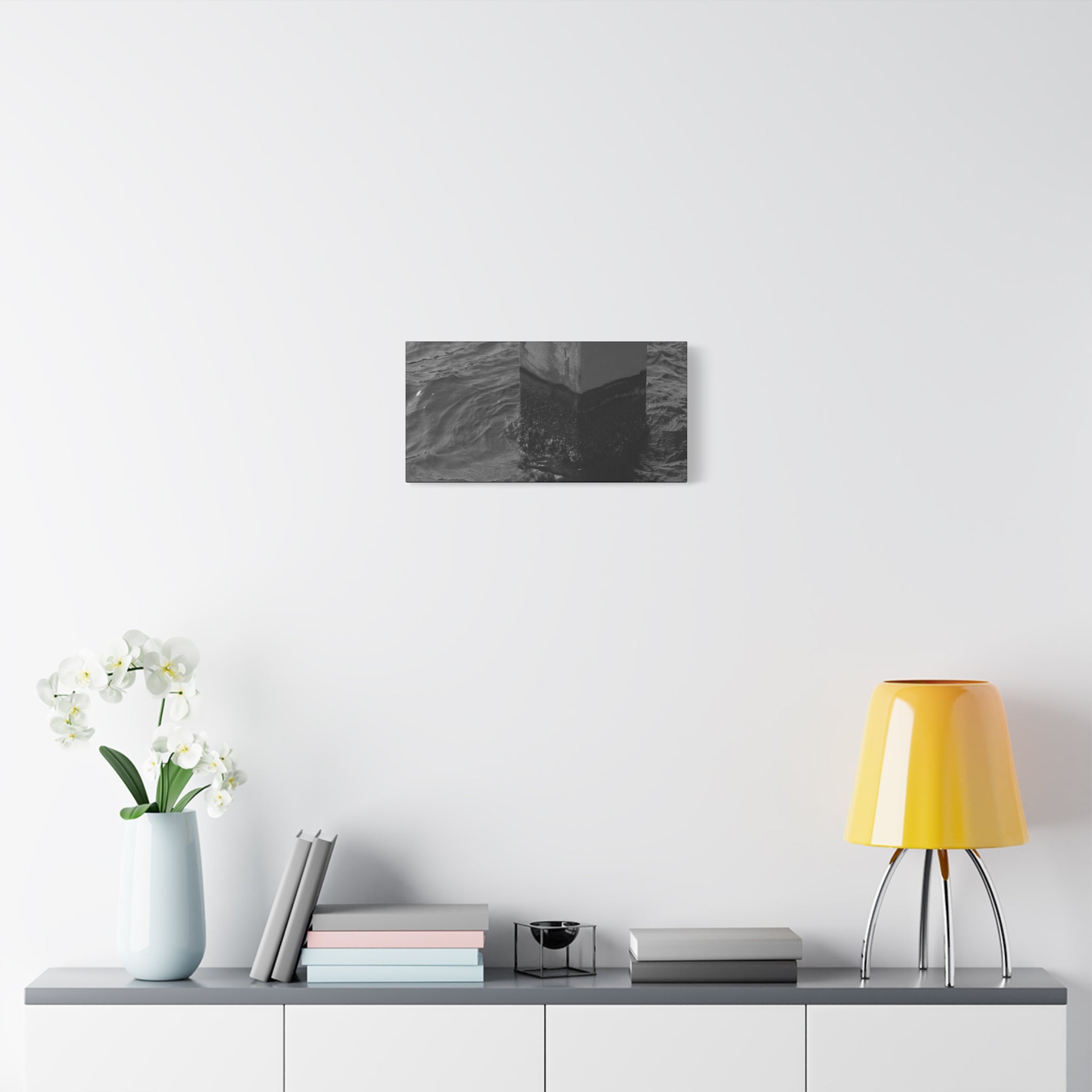 Black & White Pier Pillar Canvas - Matte Stretched Wall Art