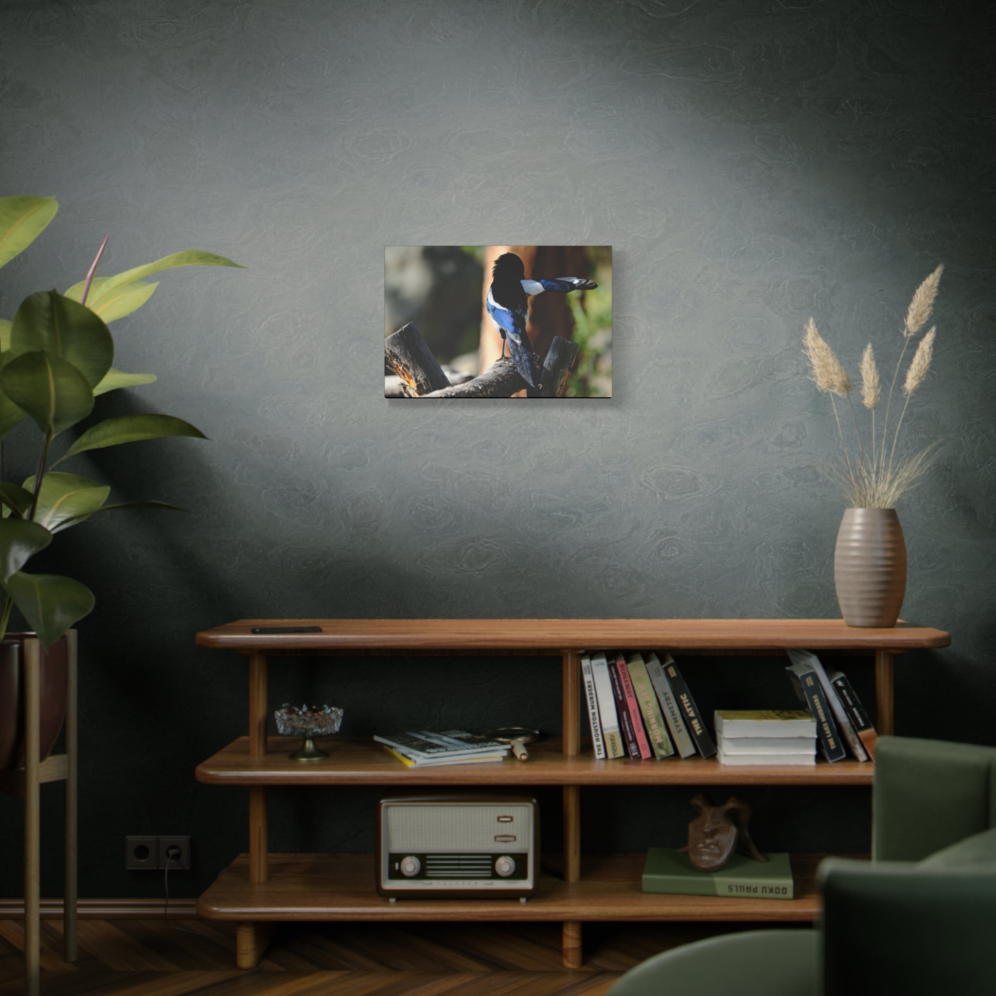 Black-billed Magpie Wildlife Canvas Print — Matte Stretched Wall Art
