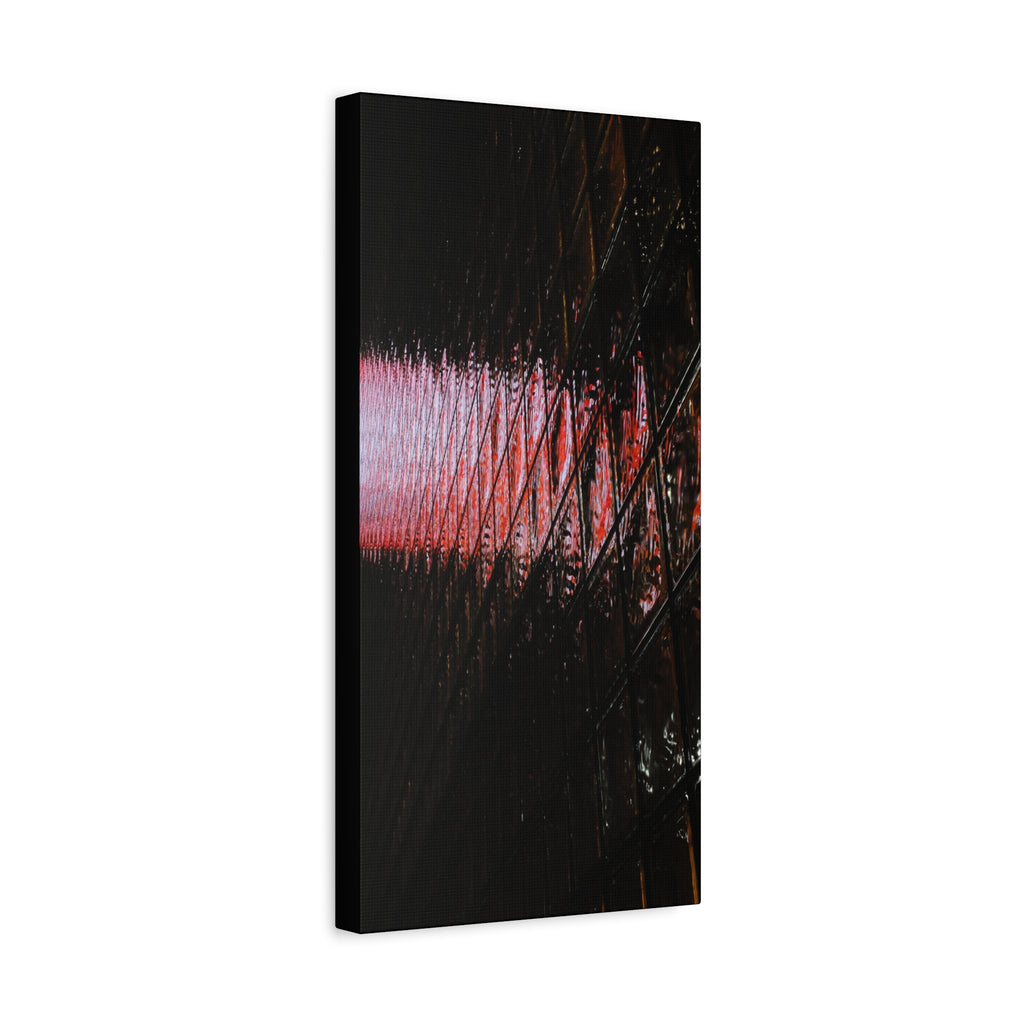 Abstract Reflection Matte Canvas Wall Art — Pink Neon Grid