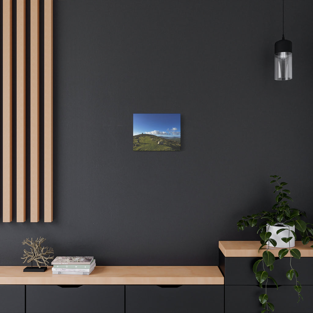 Sheep Lookout Canvas Print – Rolling Green Hills with Blue Sky