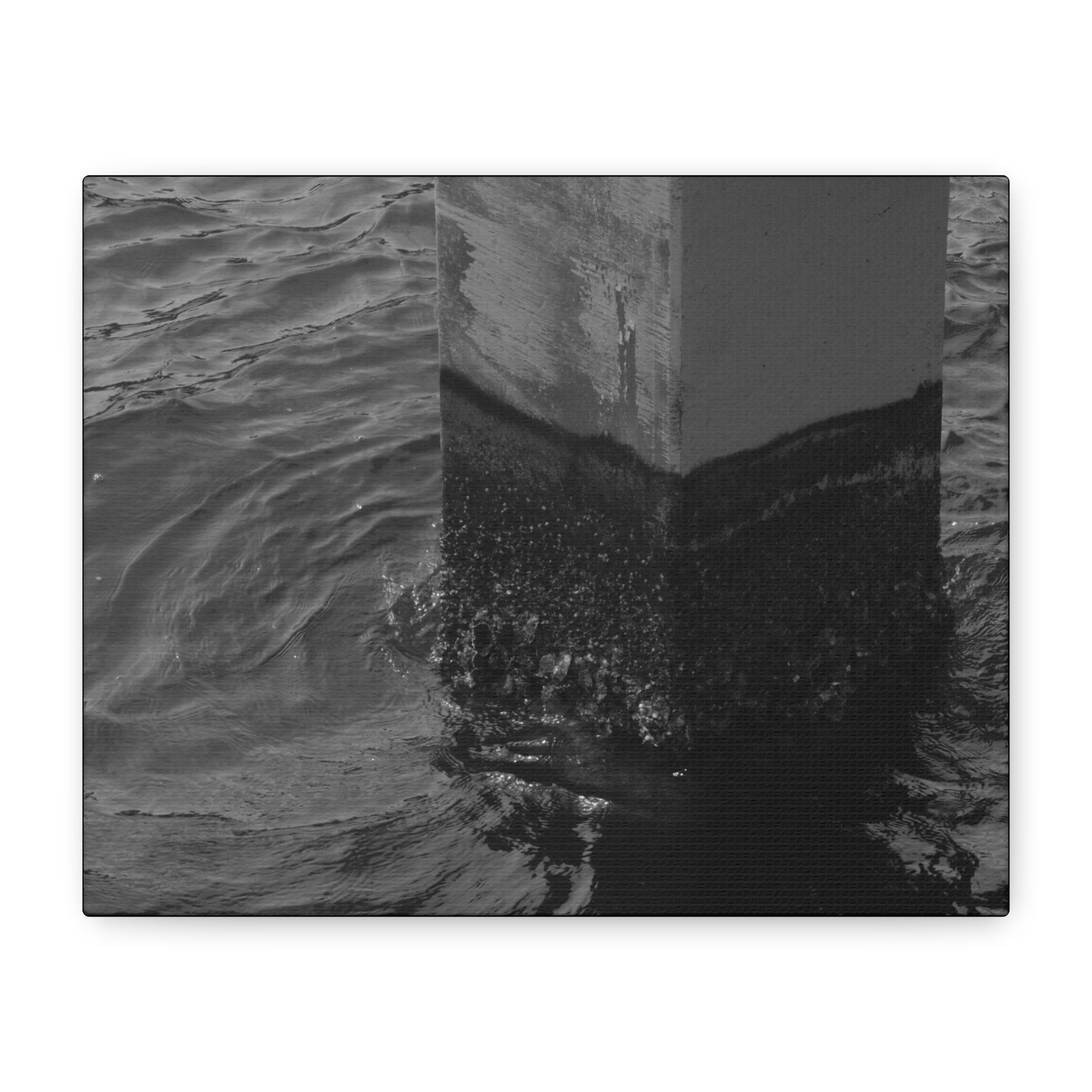 Black & White Pier Pillar Canvas - Matte Stretched Wall Art