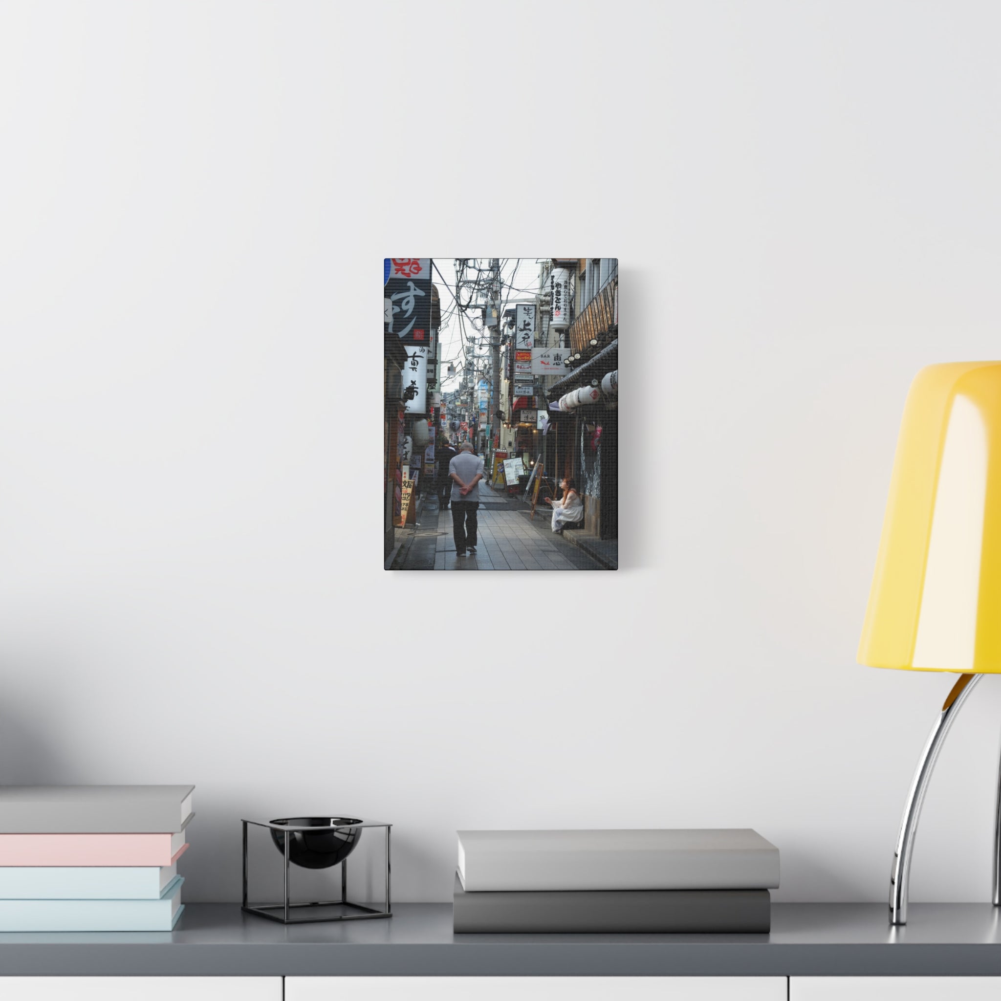 Osaka Alley Street Scene Matte Canvas – Stretched Urban Japan Wall Art