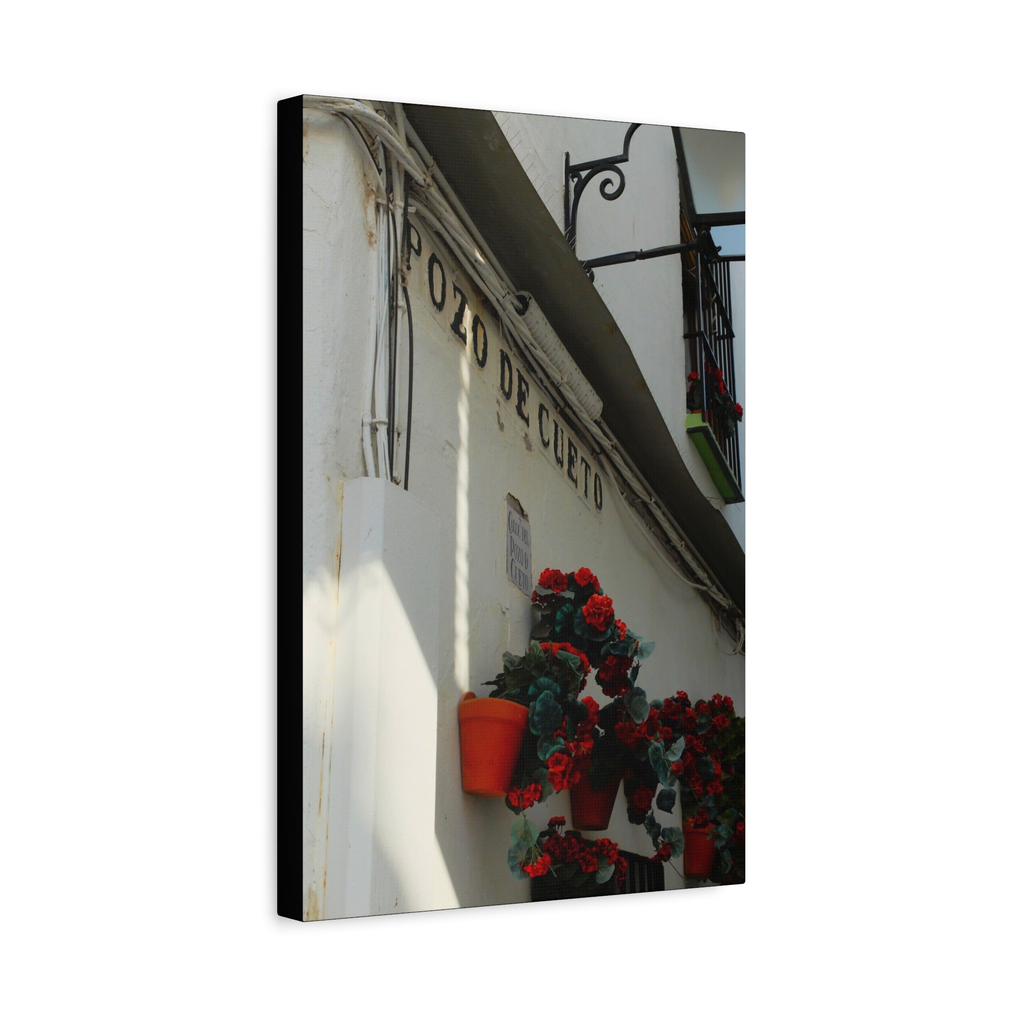Spanish Street Flowers Canvas Print — 'Pozo de Cueto' Wall Art