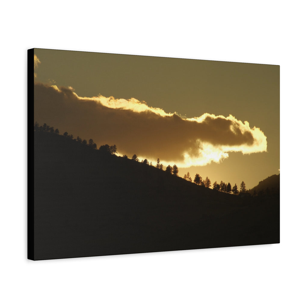 Sunlit Ridge Canvas Print — Golden Sunrise Mountain Wall Art